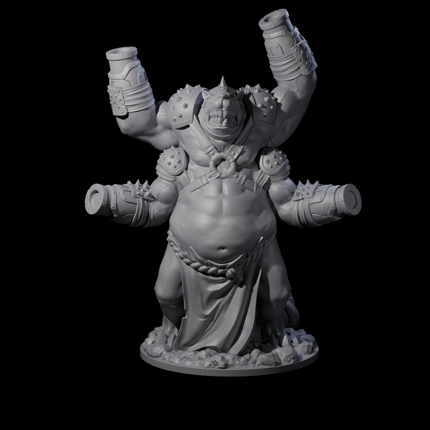 Canon Filled Ratfolk Cannoneer Miniature for Dungeons and Dragons, Pathfinder or other TTRPGs