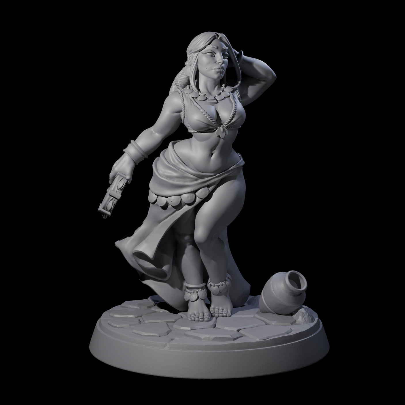 Captivating Tavern Dancer Miniature for Dungeons and Dragons, Pathfinder or other TTRPGs