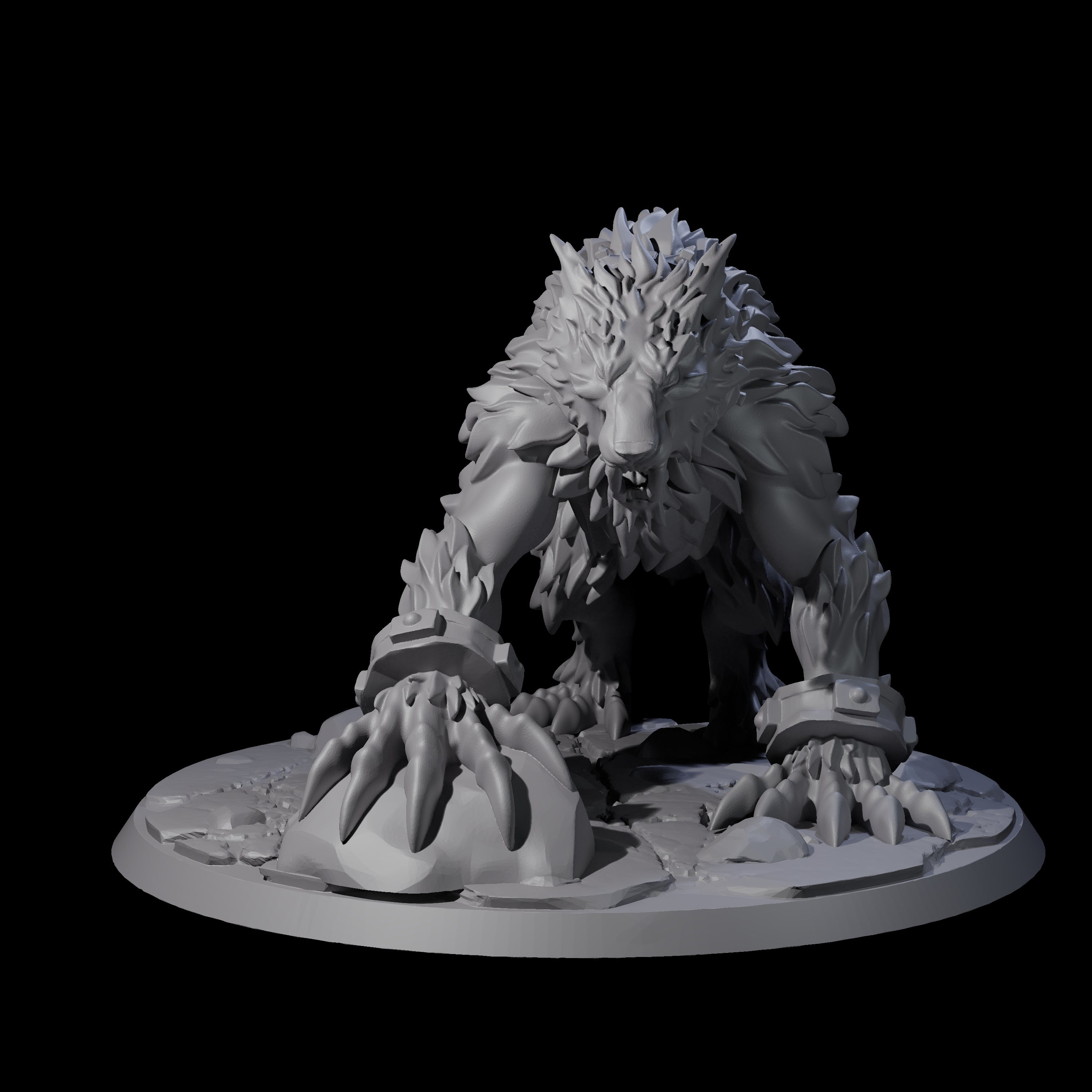 Captured Worg Miniature for Dungeons and Dragons, Pathfinder or other TTRPGs