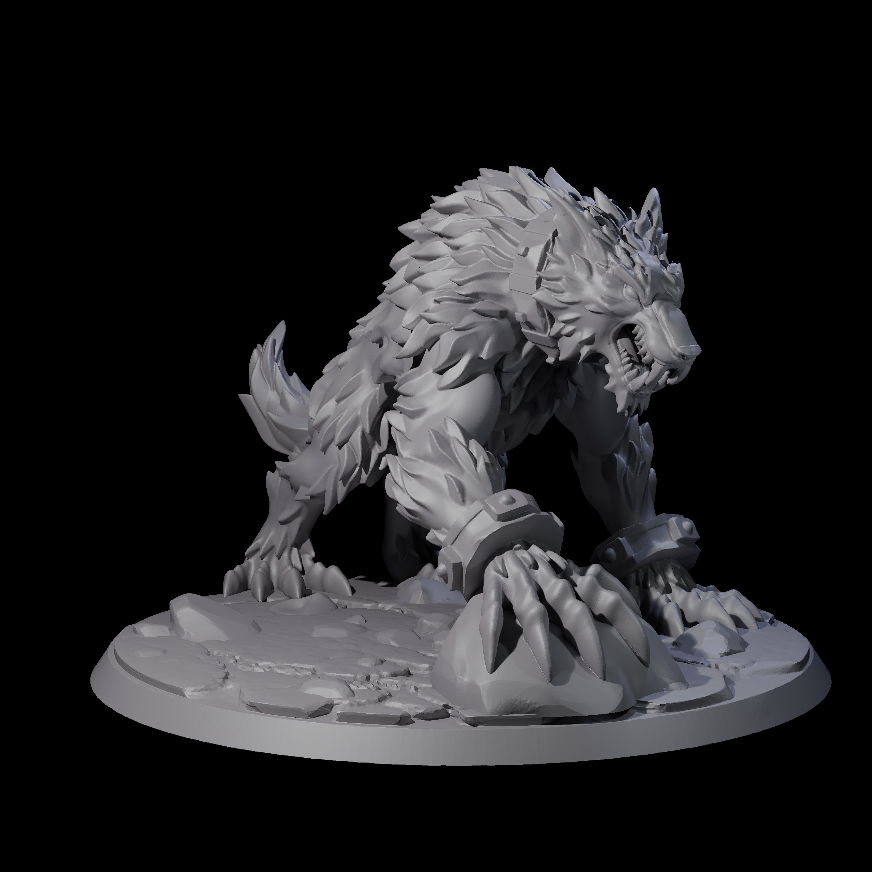 Captured Worg Miniature for Dungeons and Dragons, Pathfinder or other TTRPGs