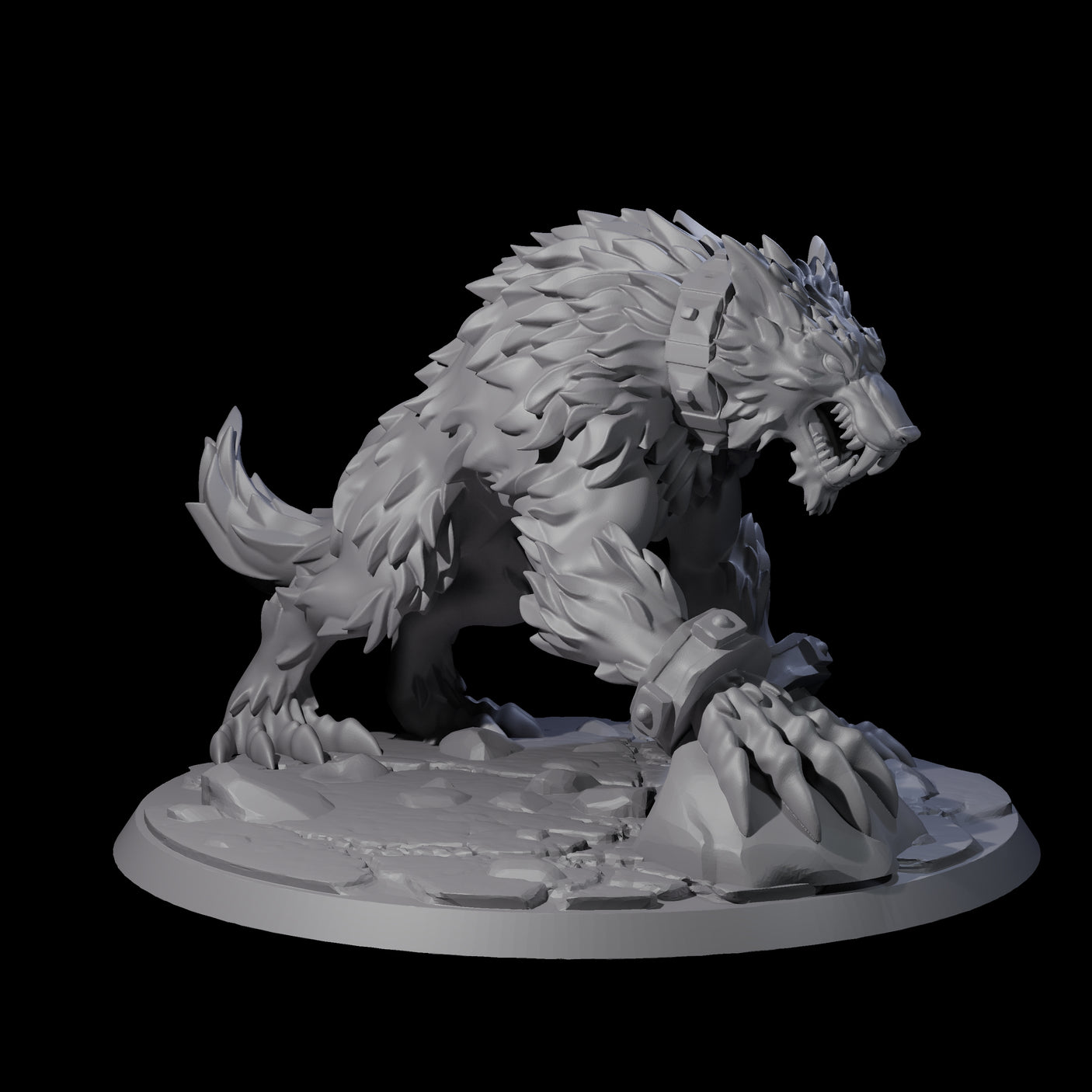 Captured Worg Miniature for Dungeons and Dragons, Pathfinder or other TTRPGs