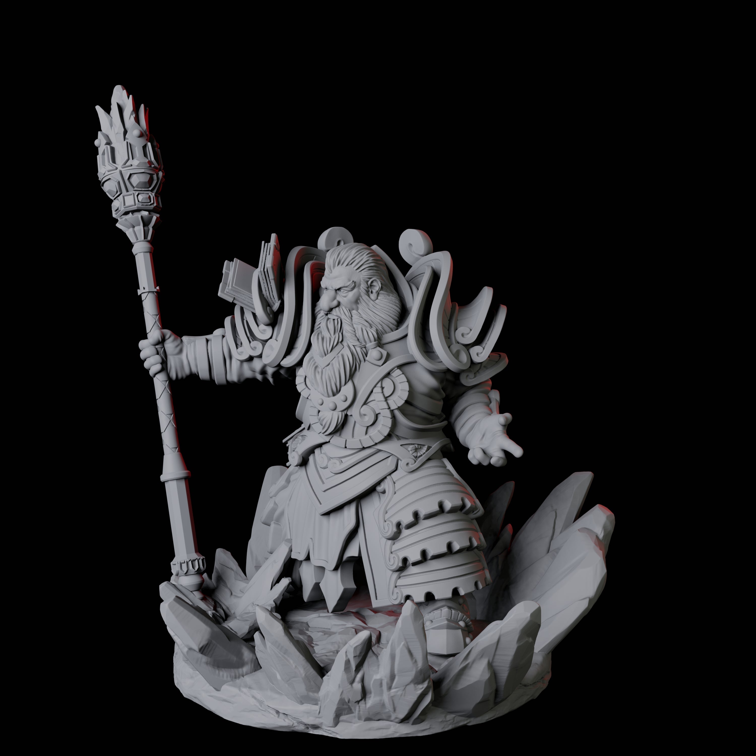 Casting Geomancer B Miniature for Dungeons and Dragons, Pathfinder or other TTRPGs