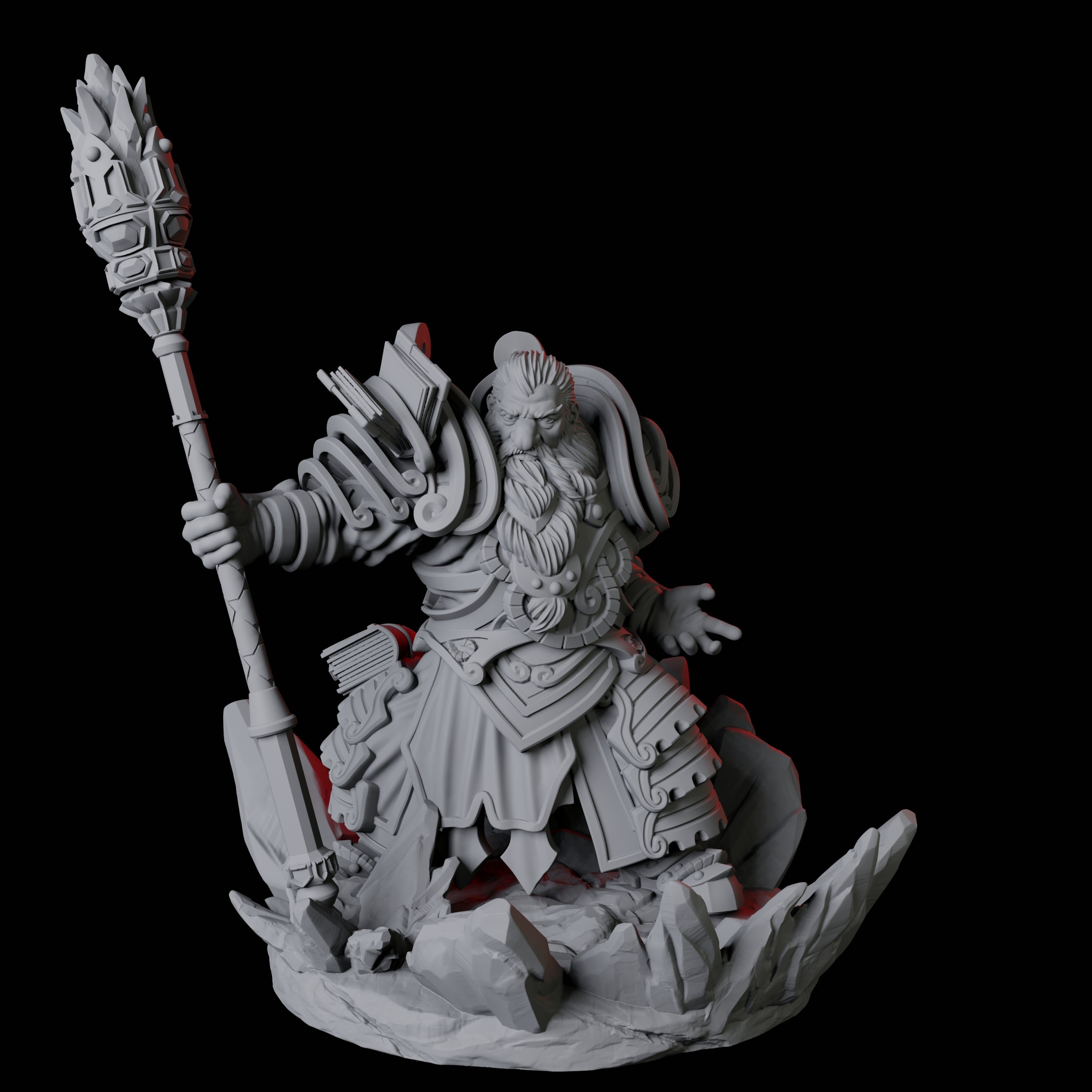 Casting Geomancer B Miniature for Dungeons and Dragons, Pathfinder or other TTRPGs