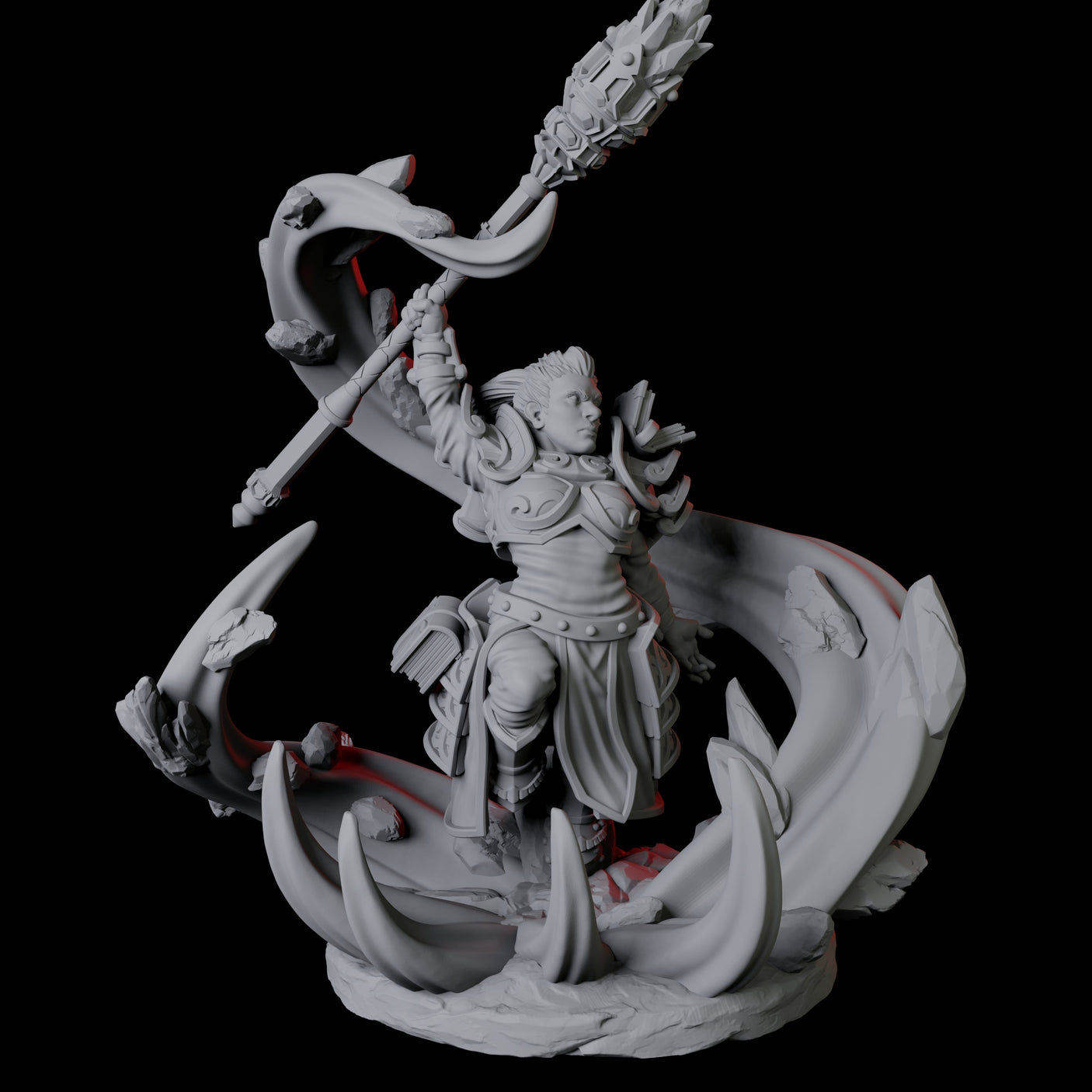 Casting Geomancer D Miniature for Dungeons and Dragons, Pathfinder or other TTRPGs