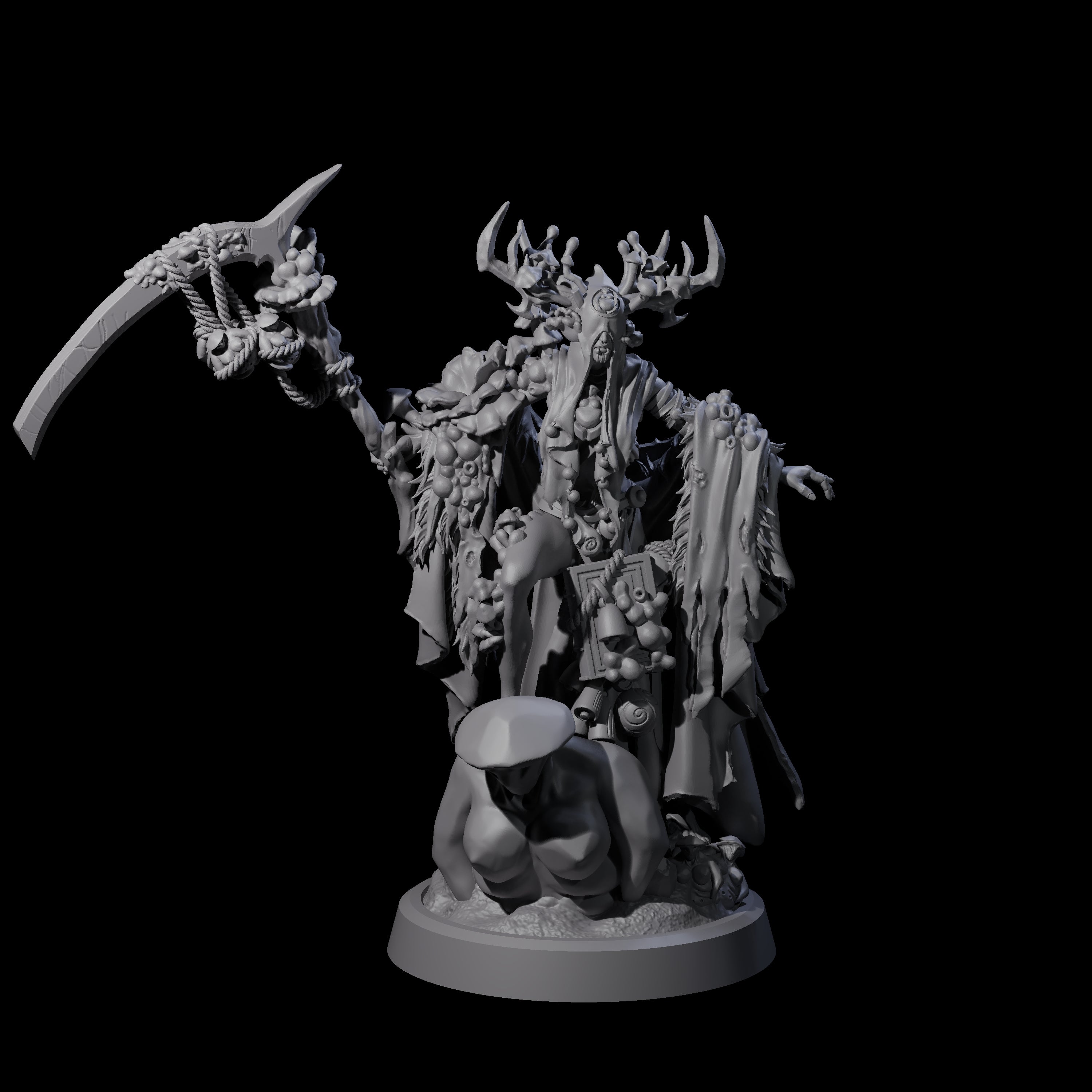 Casting Spore Priest B Miniature for Dungeons and Dragons, Pathfinder or other TTRPGs