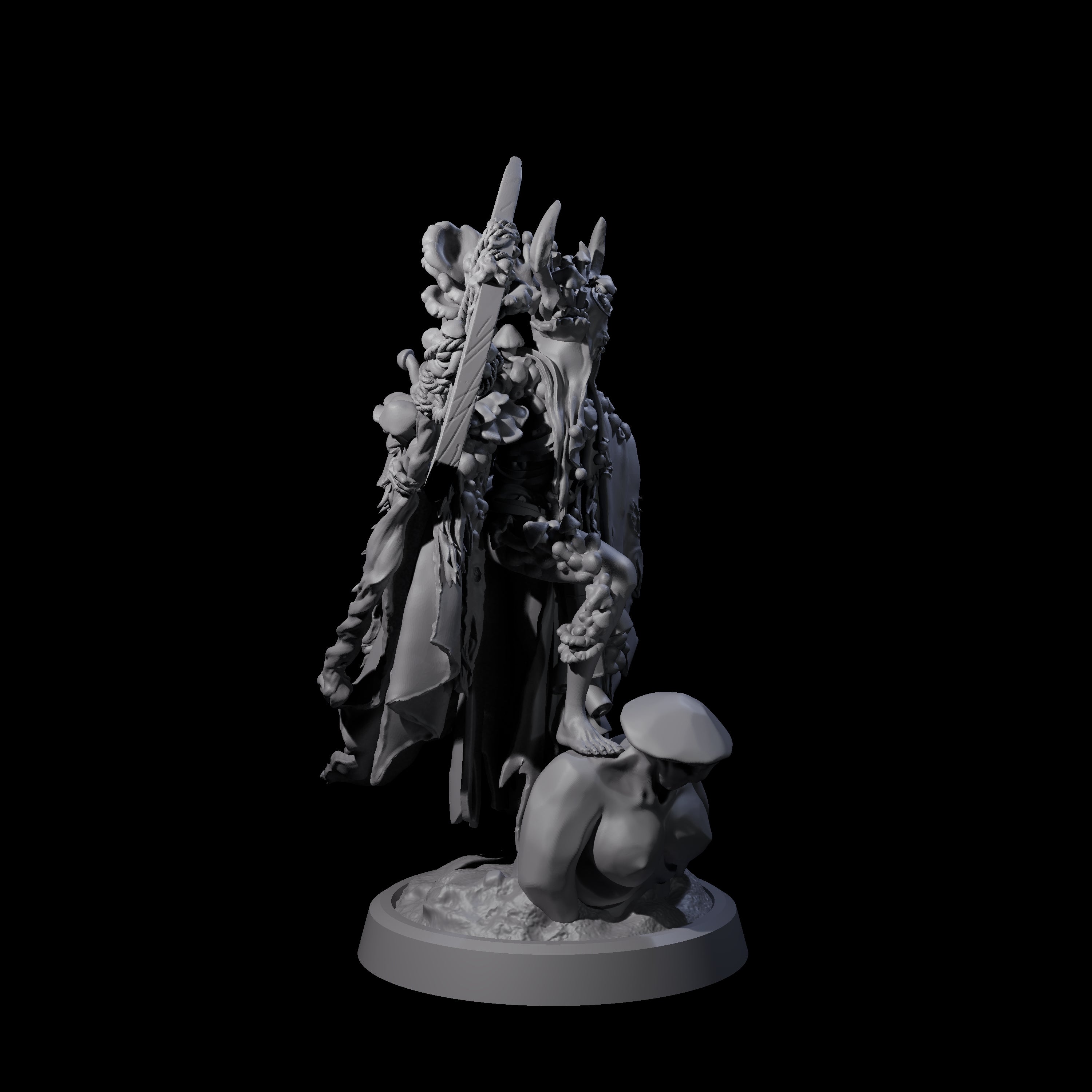 Casting Spore Priest B Miniature for Dungeons and Dragons, Pathfinder or other TTRPGs