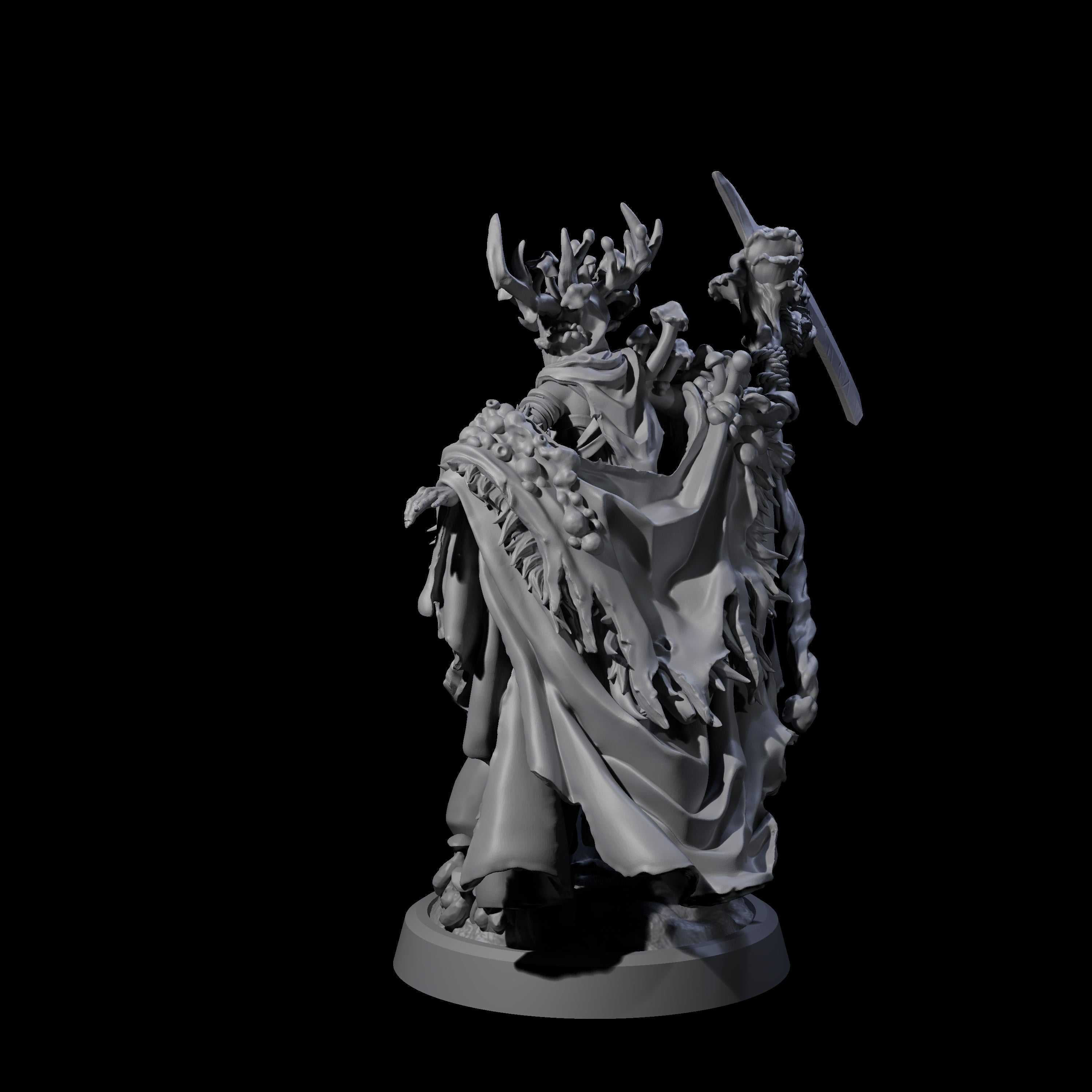 Casting Spore Priest B Miniature for Dungeons and Dragons, Pathfinder or other TTRPGs