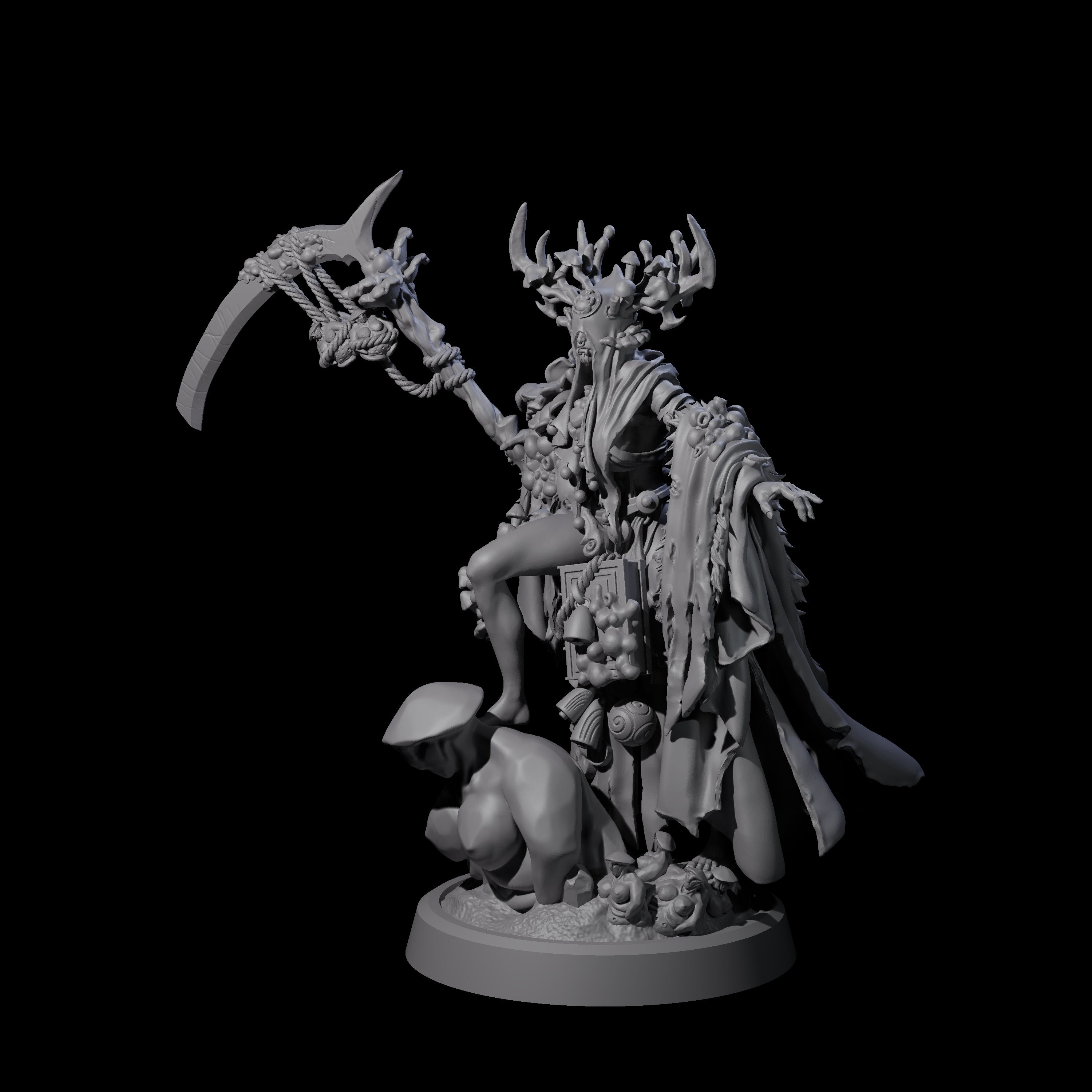 Casting Spore Priest B Miniature for Dungeons and Dragons, Pathfinder or other TTRPGs