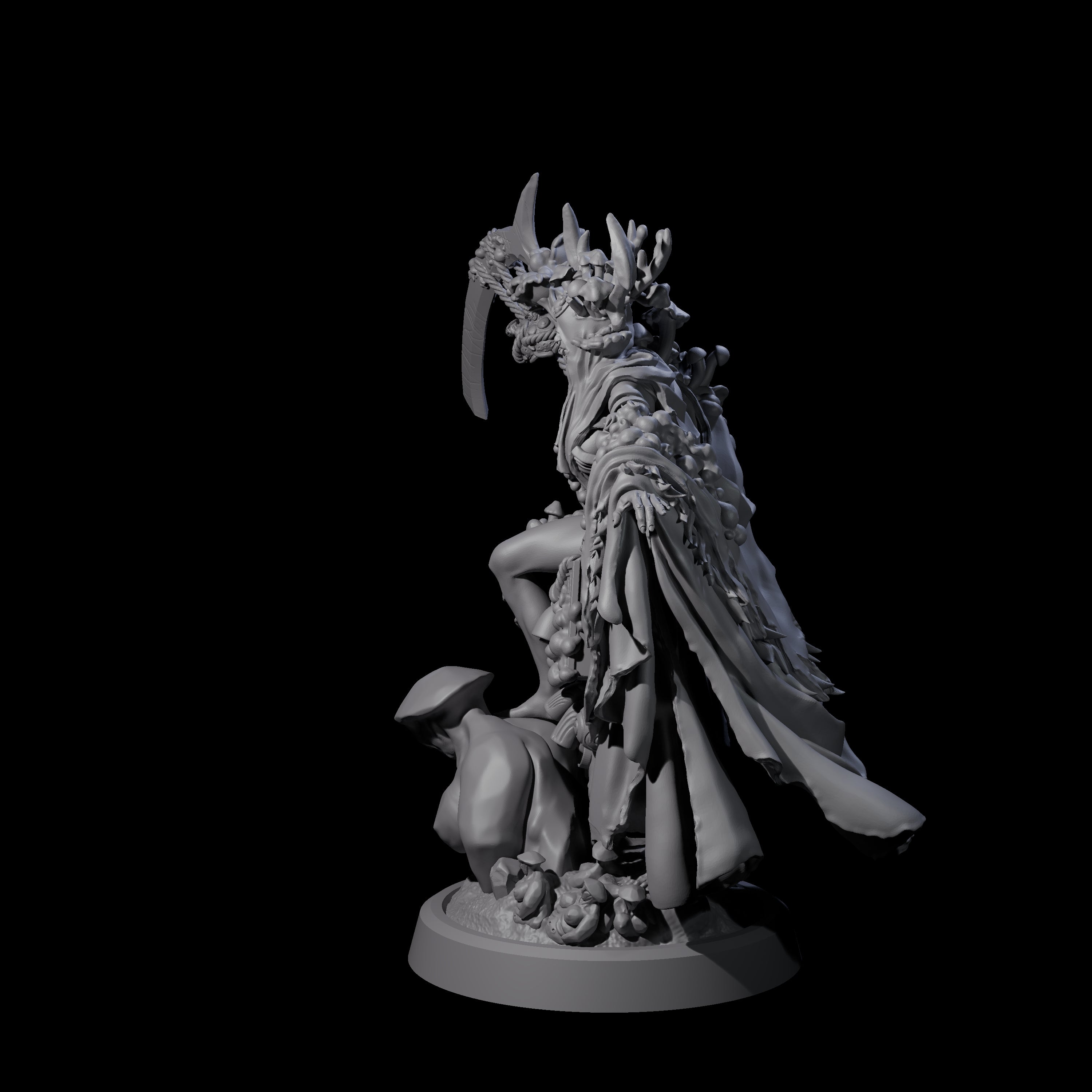 Casting Spore Priest B Miniature for Dungeons and Dragons, Pathfinder or other TTRPGs