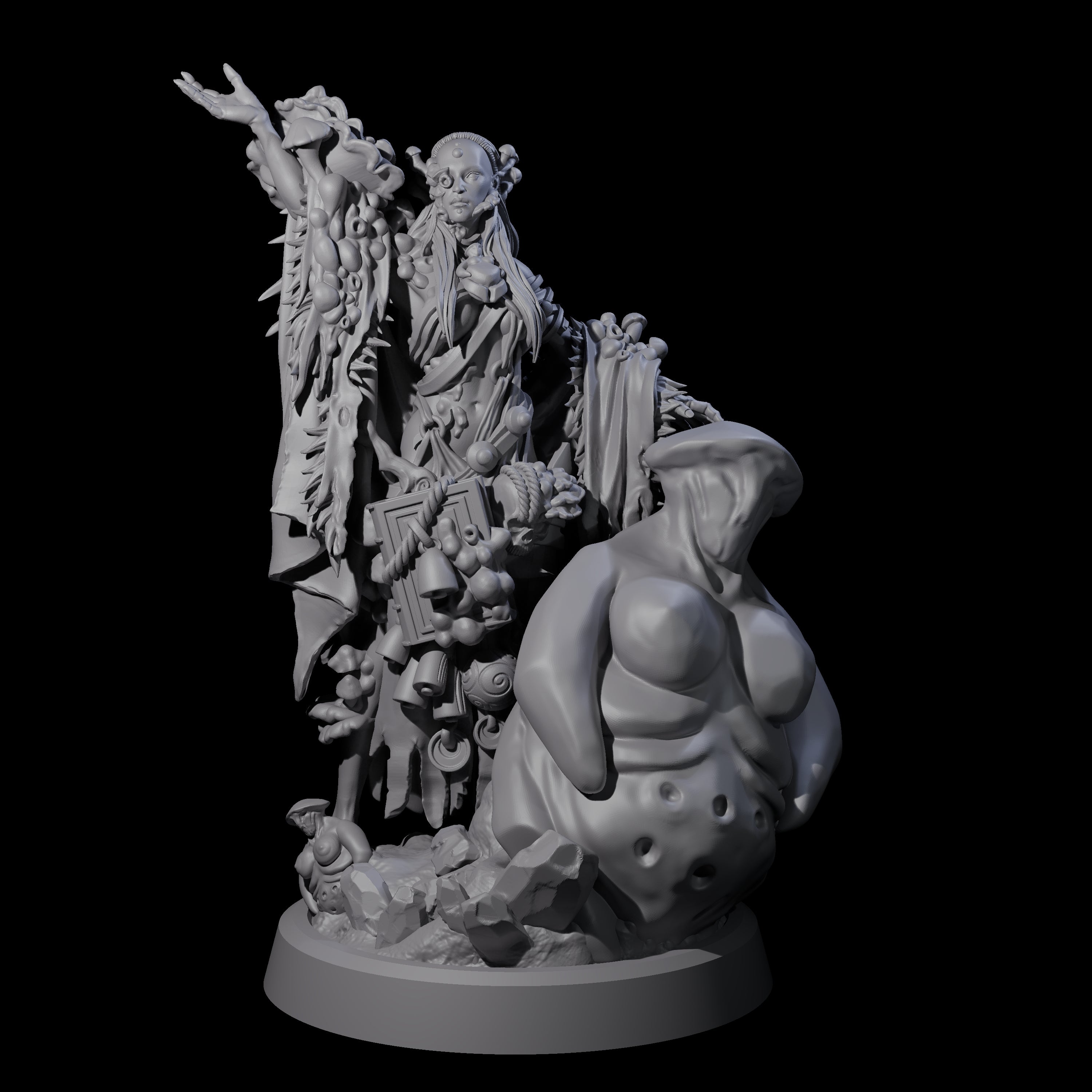 Casting Spore Priest C Miniature for Dungeons and Dragons, Pathfinder or other TTRPGs