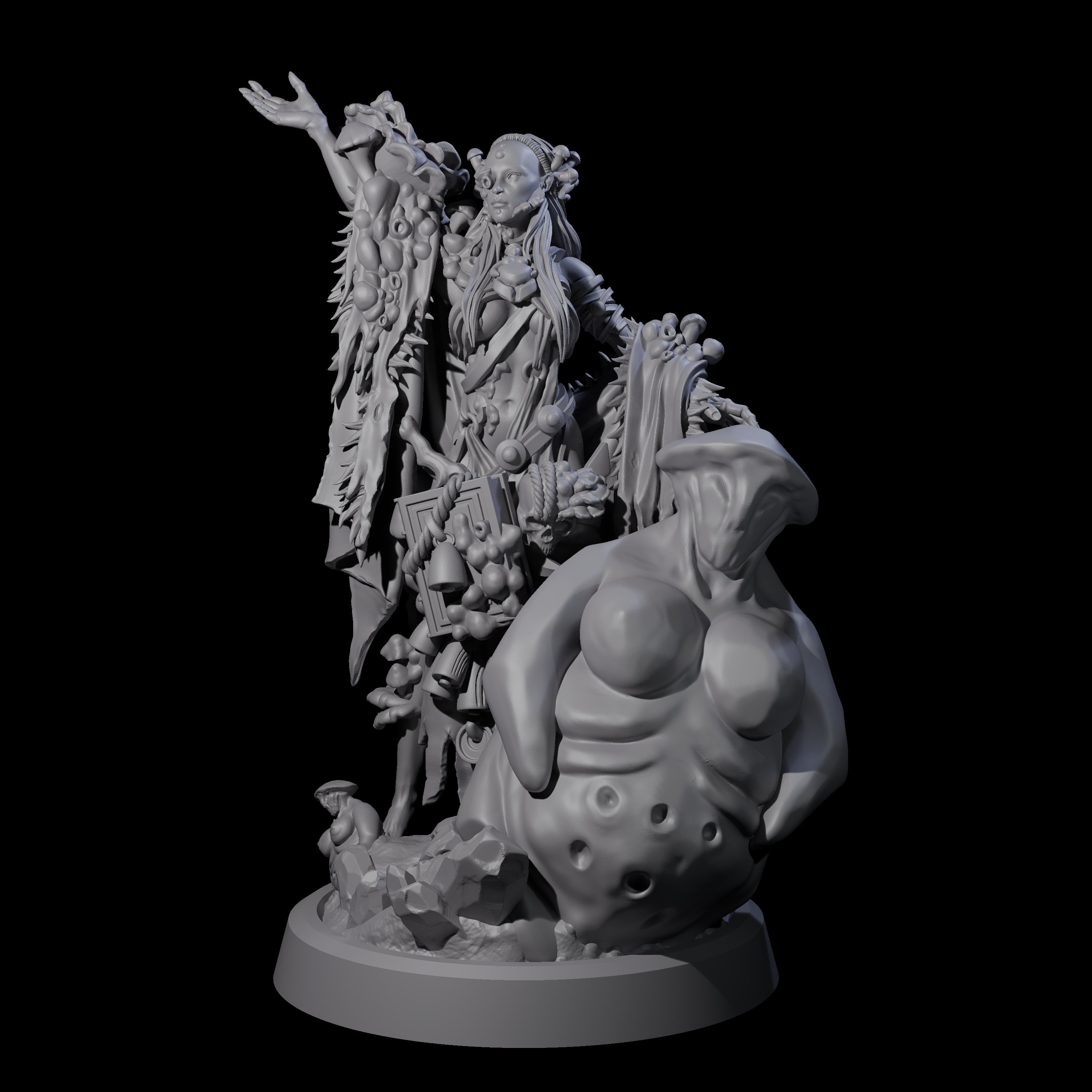 Casting Spore Priest C Miniature for Dungeons and Dragons, Pathfinder or other TTRPGs