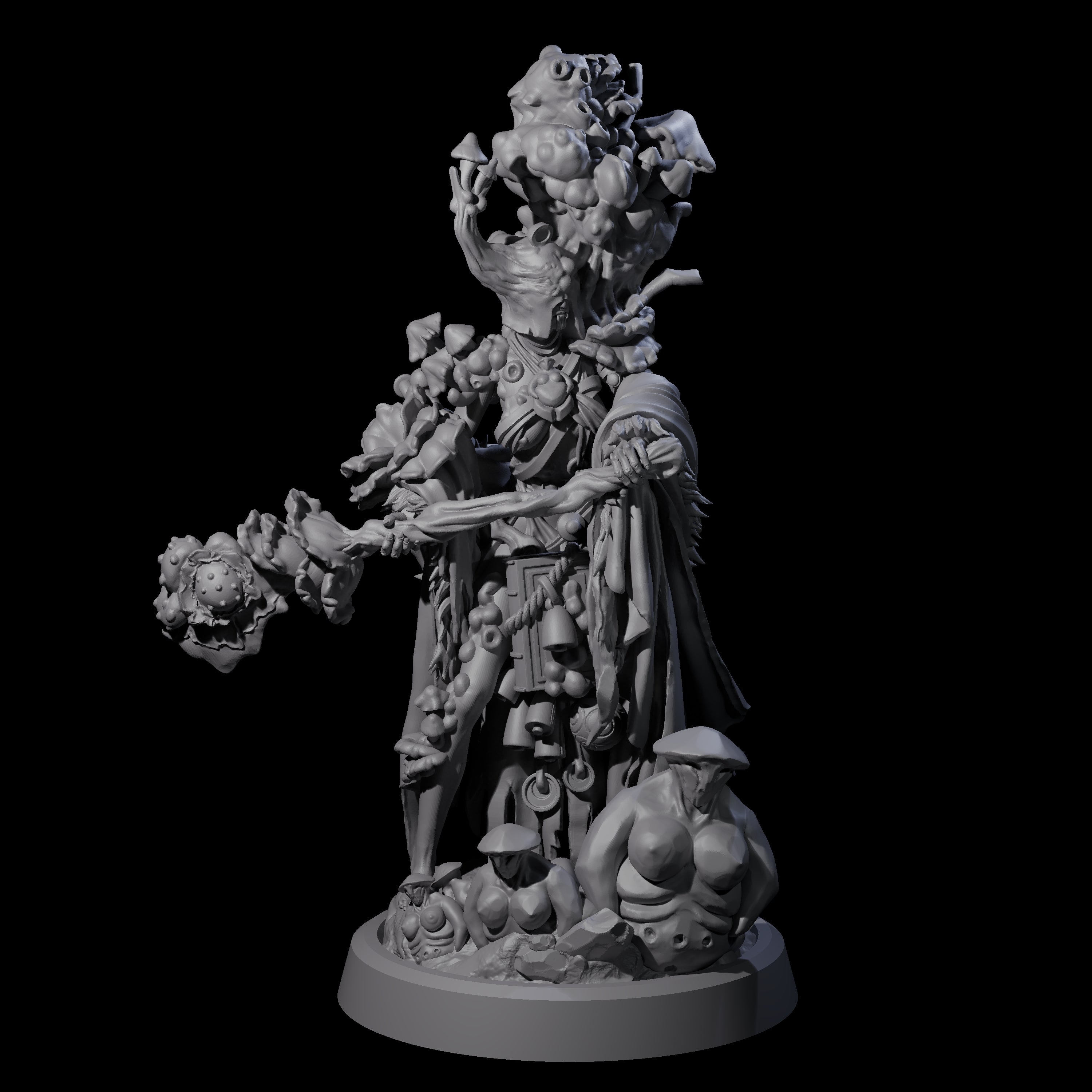 Casting Spore Priest D Miniature for Dungeons and Dragons, Pathfinder or other TTRPGs