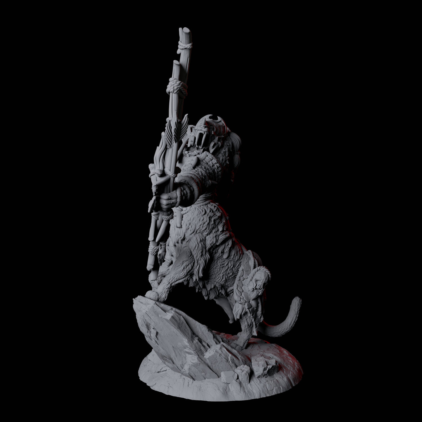 Cat Bear Centaur C Miniature for Dungeons and Dragons, Pathfinder or other TTRPGs