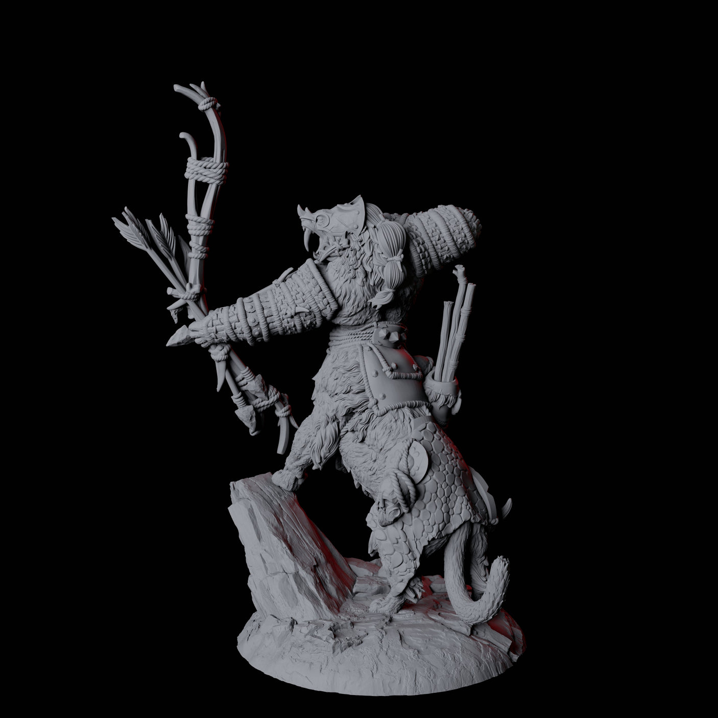 Cat Bear Centaur C Miniature for Dungeons and Dragons, Pathfinder or other TTRPGs