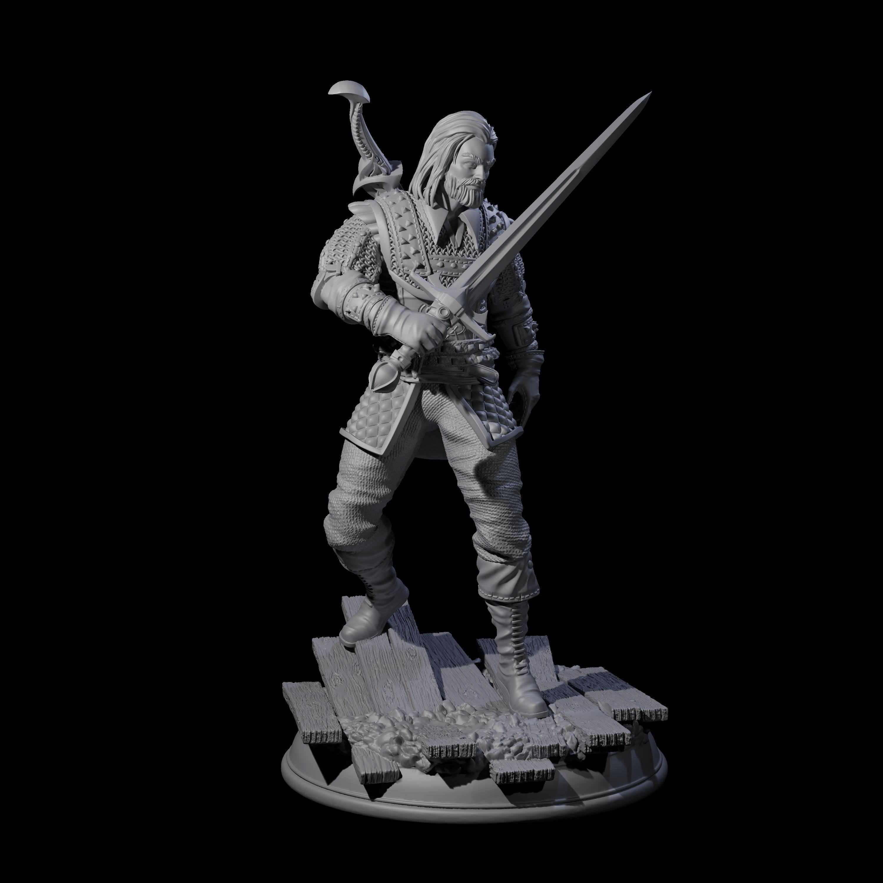 Cautious Fighter Miniature for Dungeons and Dragons, Pathfinder or other TTRPGs