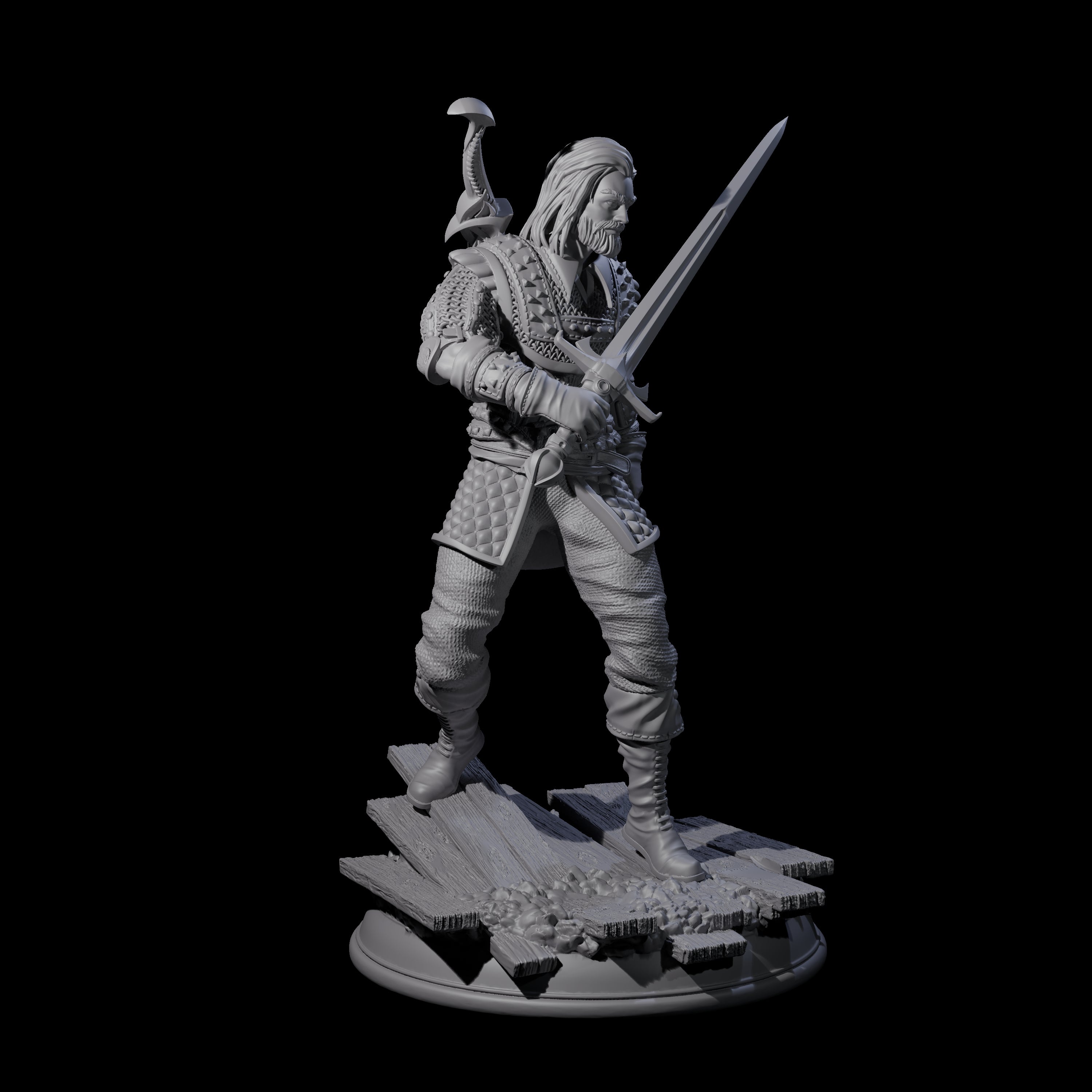 Cautious Fighter Miniature for Dungeons and Dragons, Pathfinder or other TTRPGs