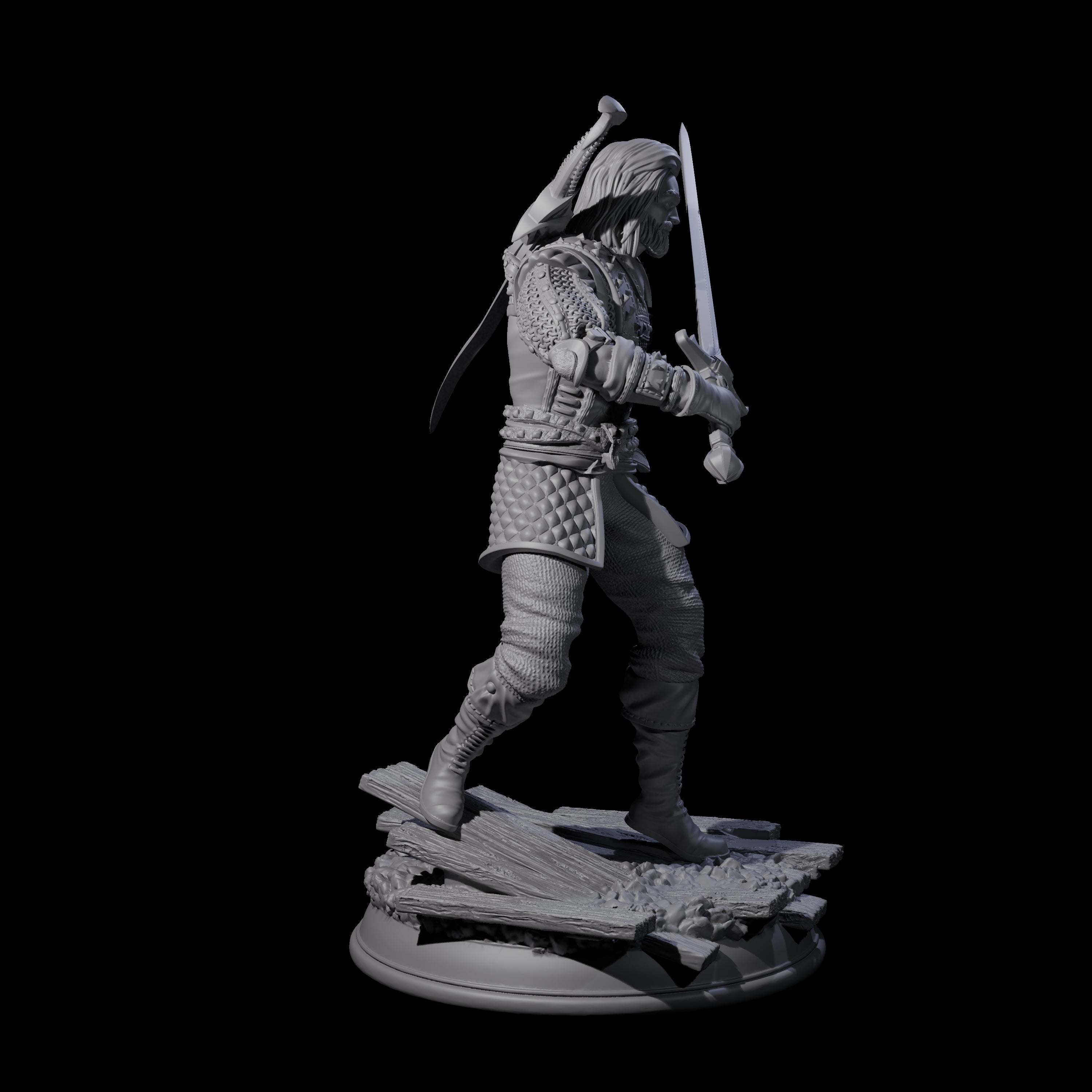 Cautious Fighter Miniature for Dungeons and Dragons, Pathfinder or other TTRPGs