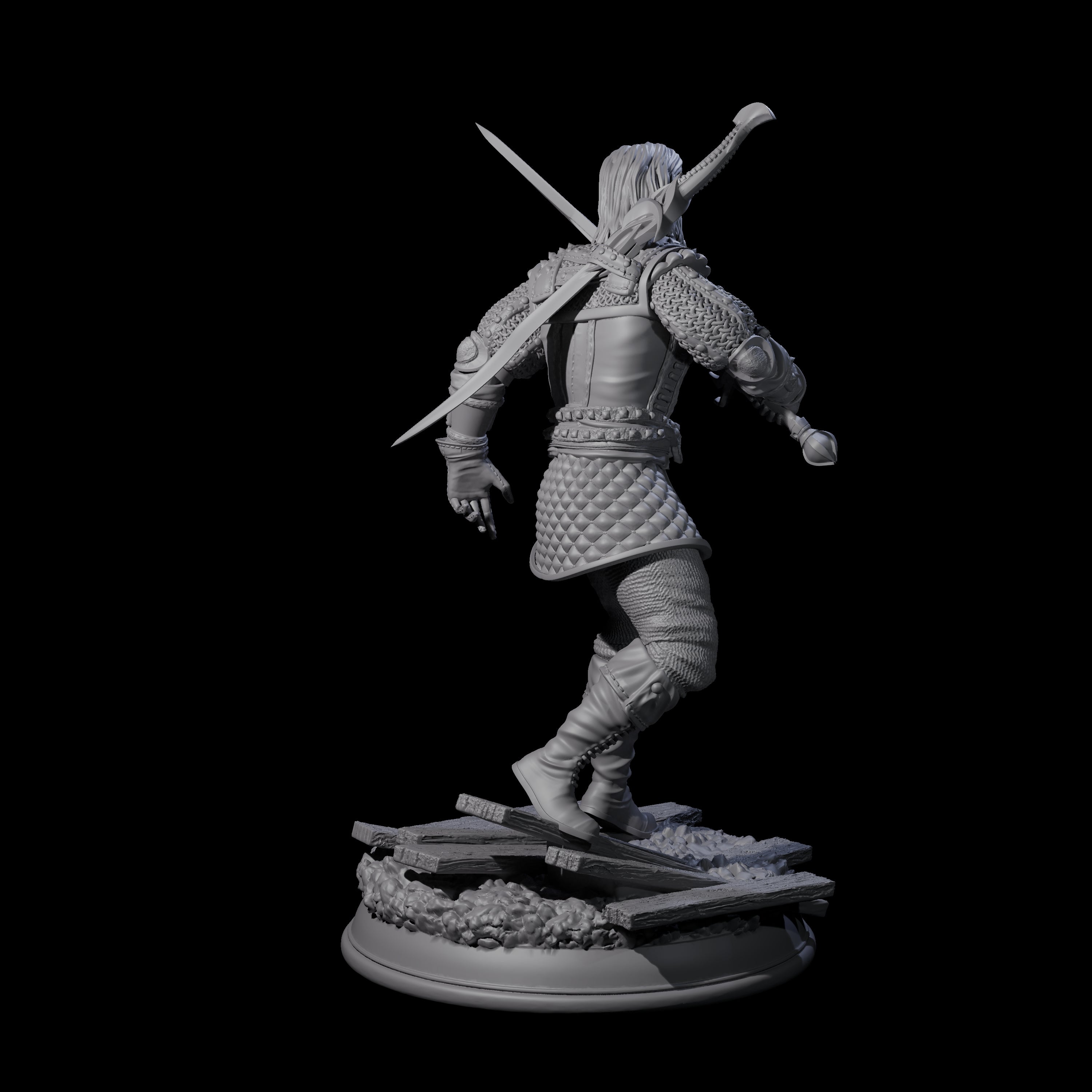 Cautious Fighter Miniature for Dungeons and Dragons, Pathfinder or other TTRPGs