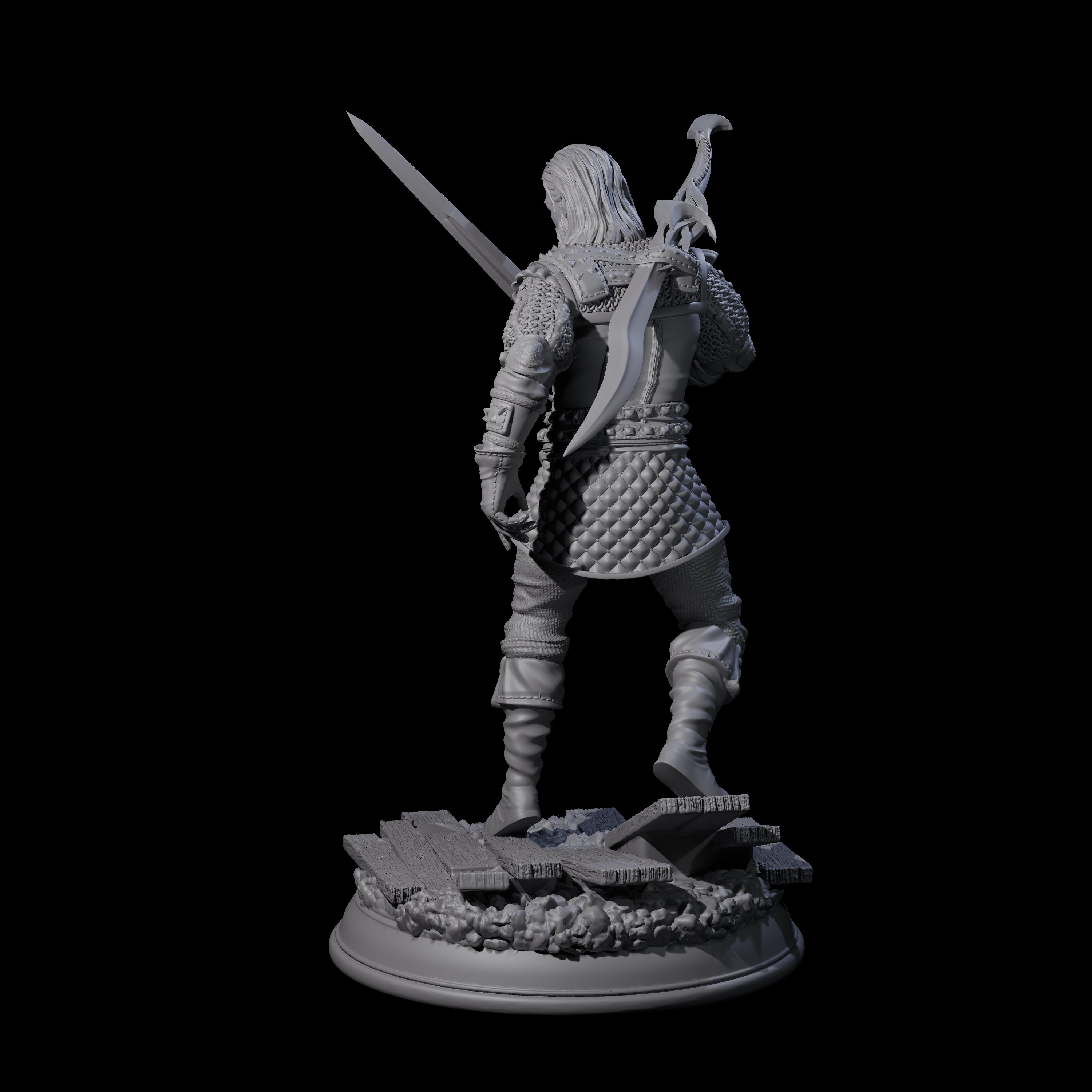 Cautious Fighter Miniature for Dungeons and Dragons, Pathfinder or other TTRPGs