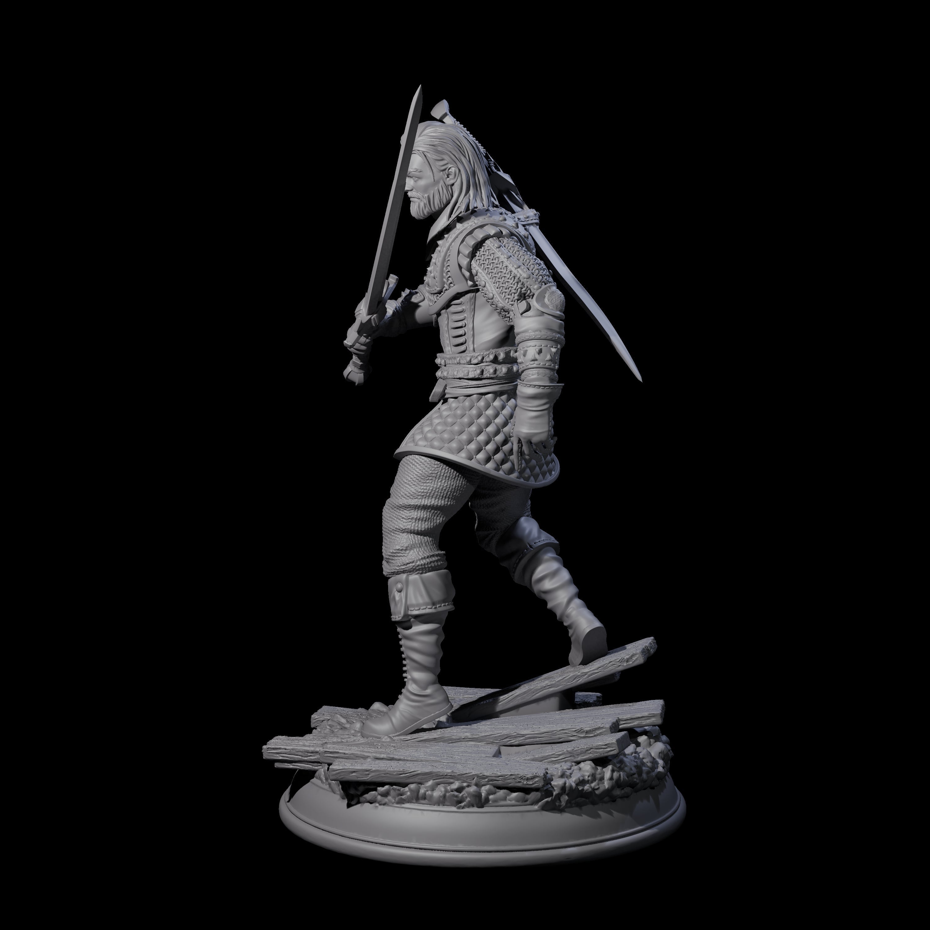 Cautious Fighter Miniature for Dungeons and Dragons, Pathfinder or other TTRPGs