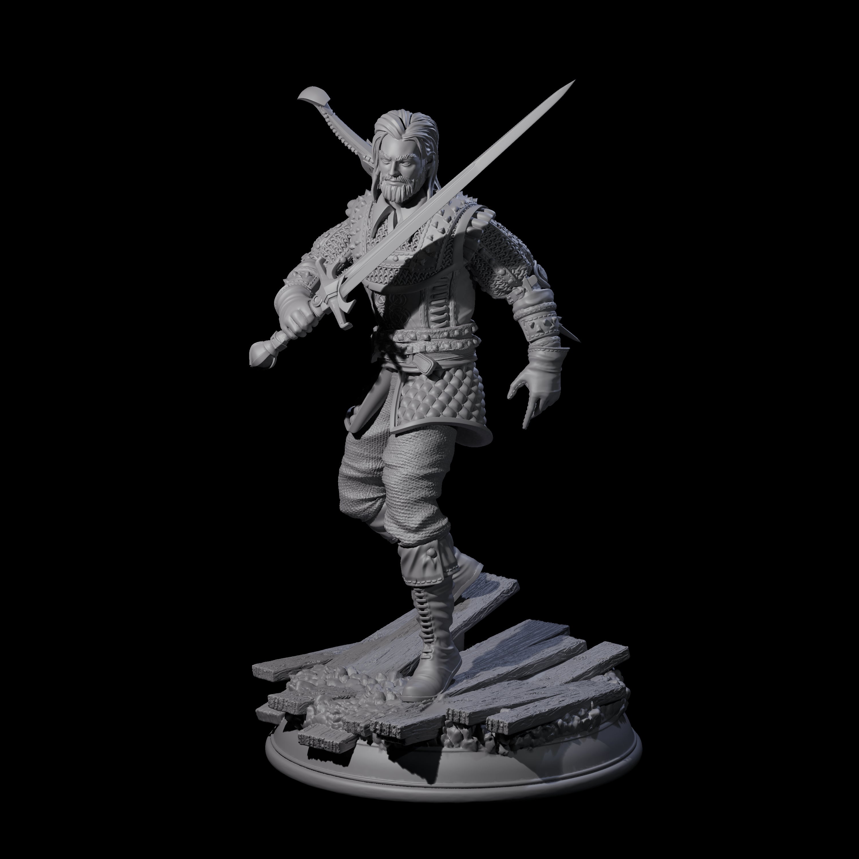 Cautious Fighter Miniature for Dungeons and Dragons, Pathfinder or other TTRPGs