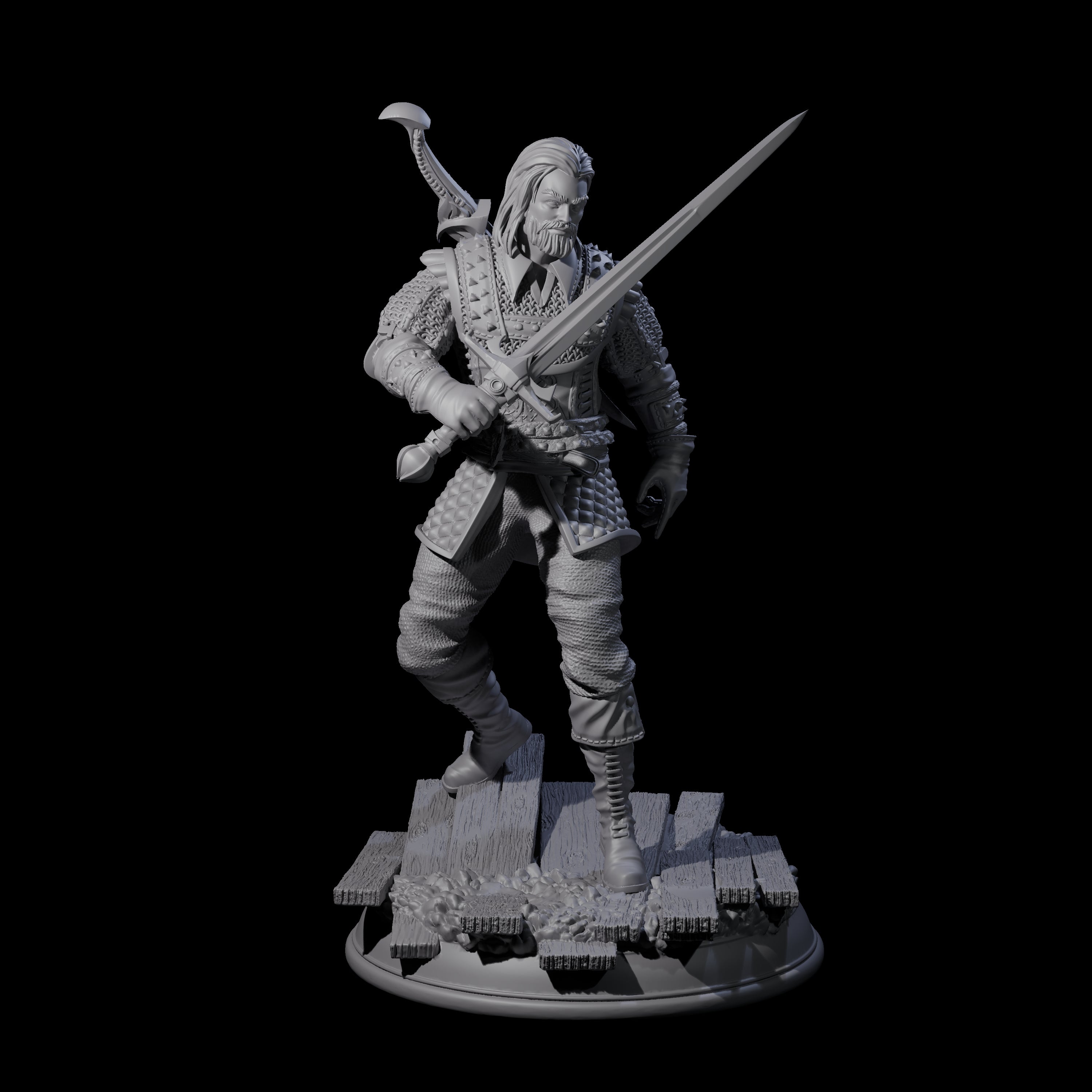 Cautious Fighter Miniature for Dungeons and Dragons, Pathfinder or other TTRPGs