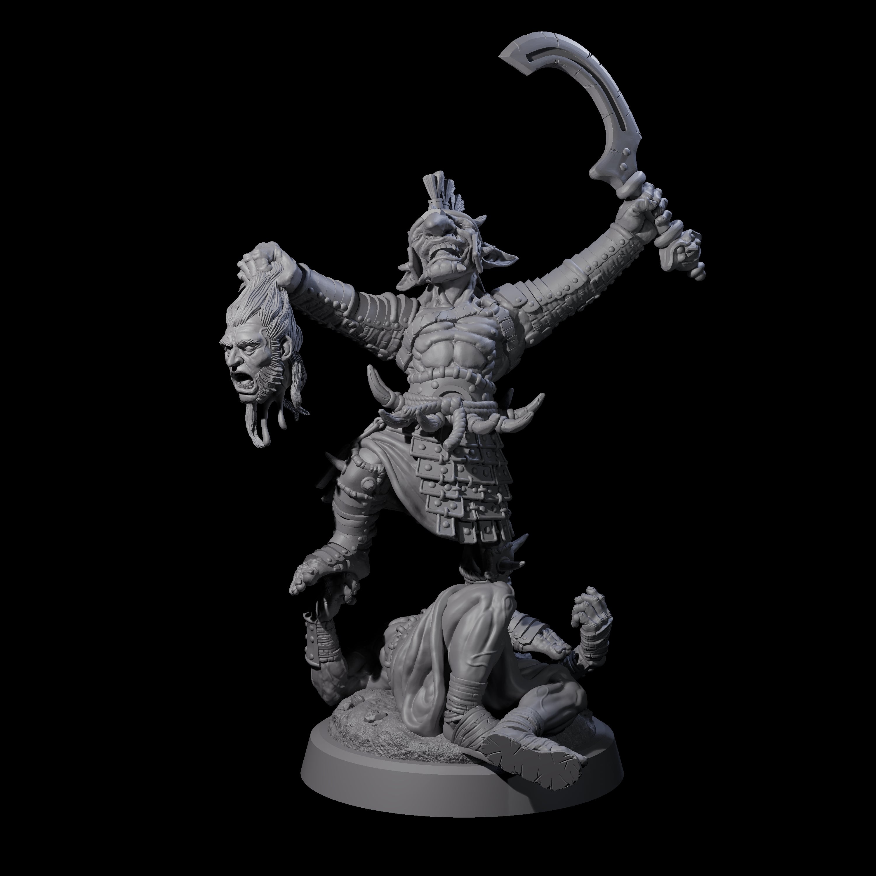 Celebrating Goblin Warlord Miniature for Dungeons and Dragons, Pathfinder or other TTRPGs