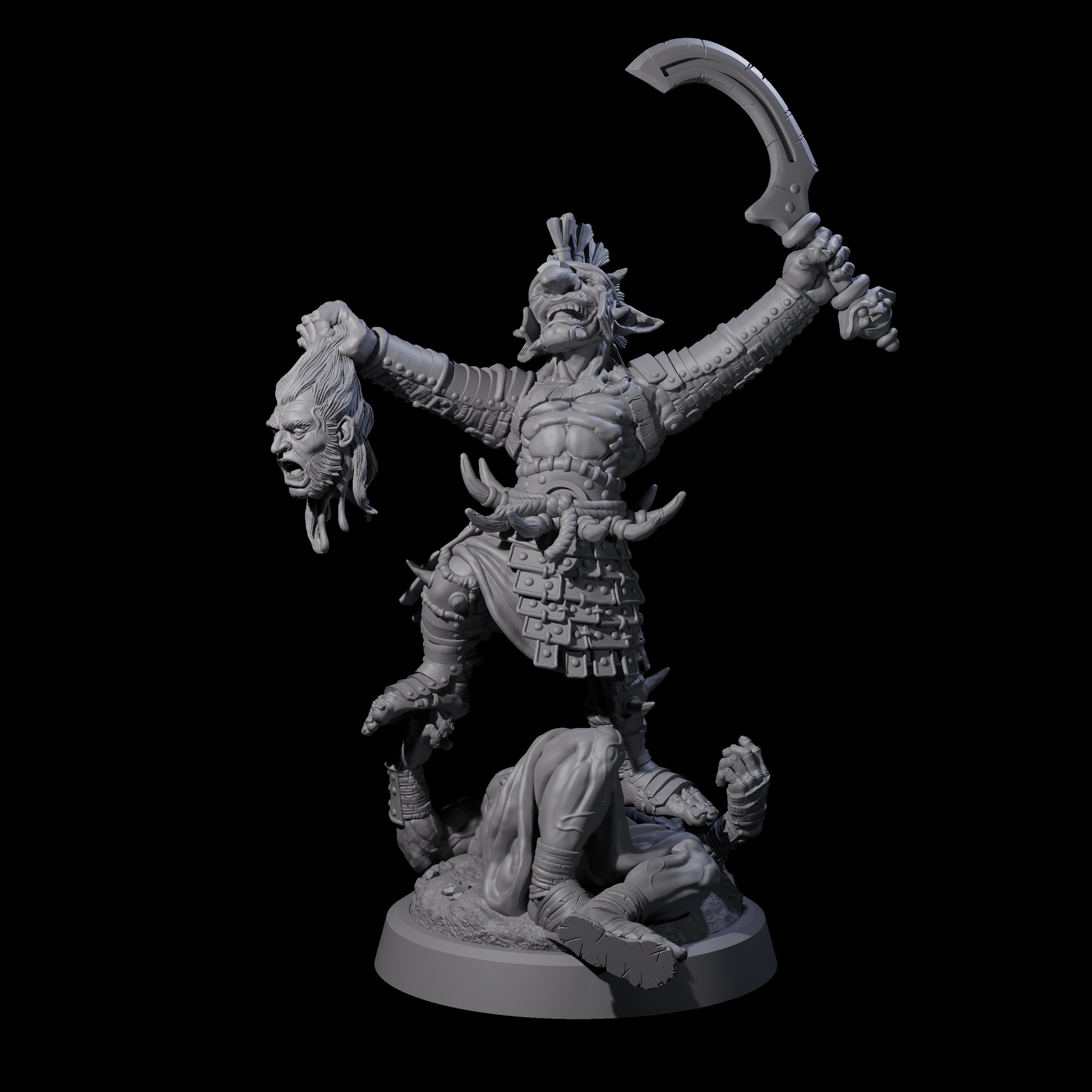 Celebrating Goblin Warlord Miniature for Dungeons and Dragons, Pathfinder or other TTRPGs