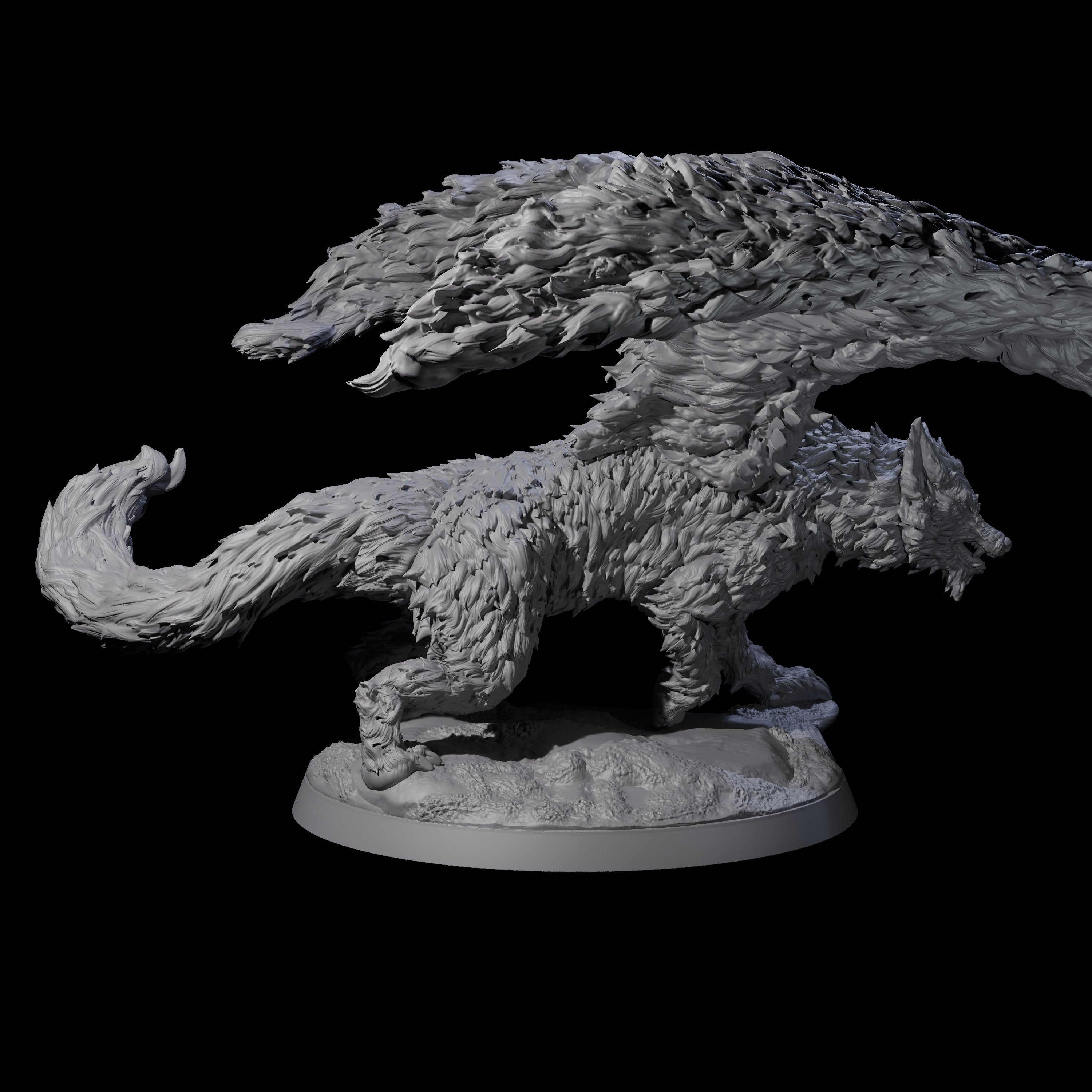 Celestial Dire Wolf Miniature for Dungeons and Dragons, Pathfinder or other TTRPGs