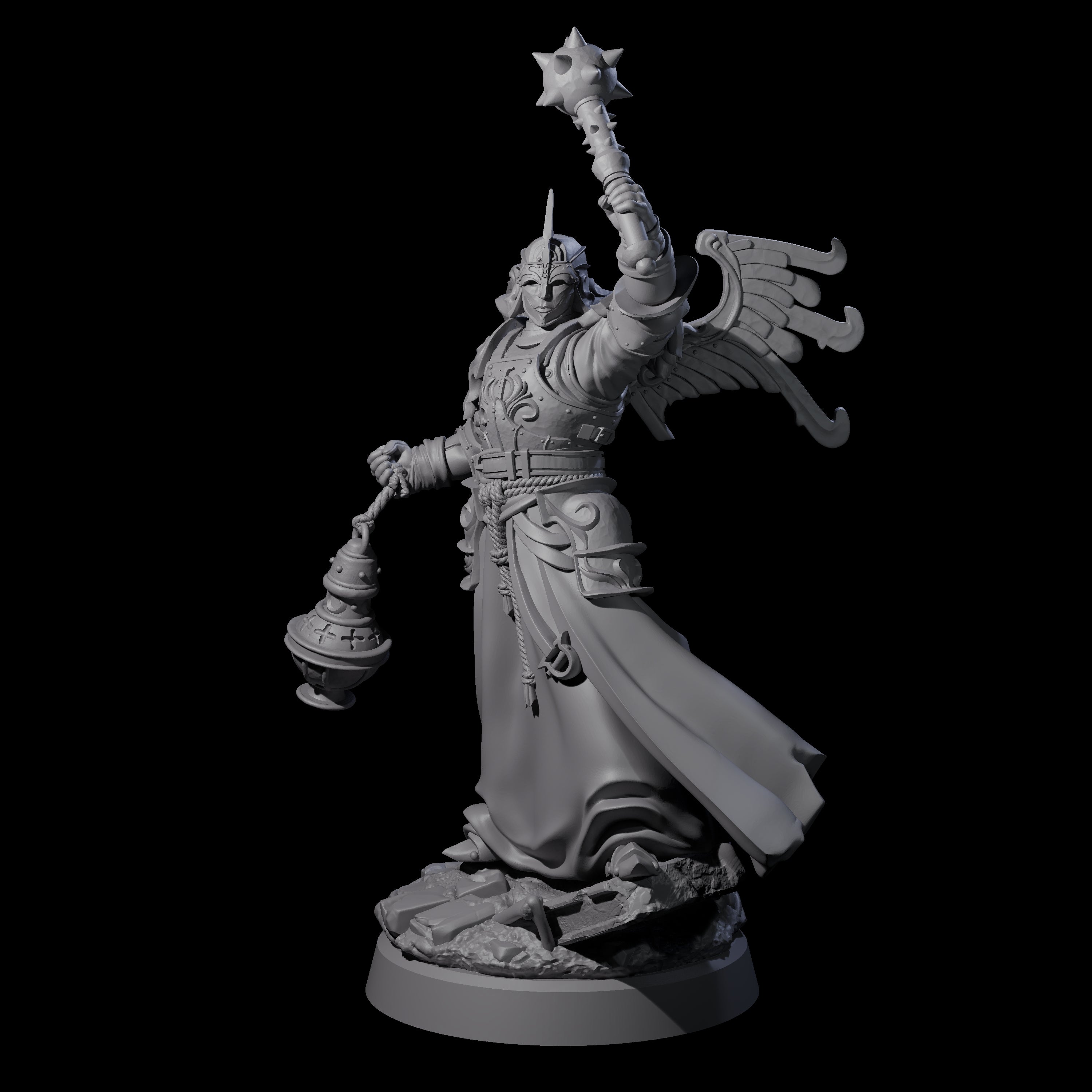 Censor Swinging Human Paladin Miniature for Dungeons and Dragons, Pathfinder or other TTRPGs