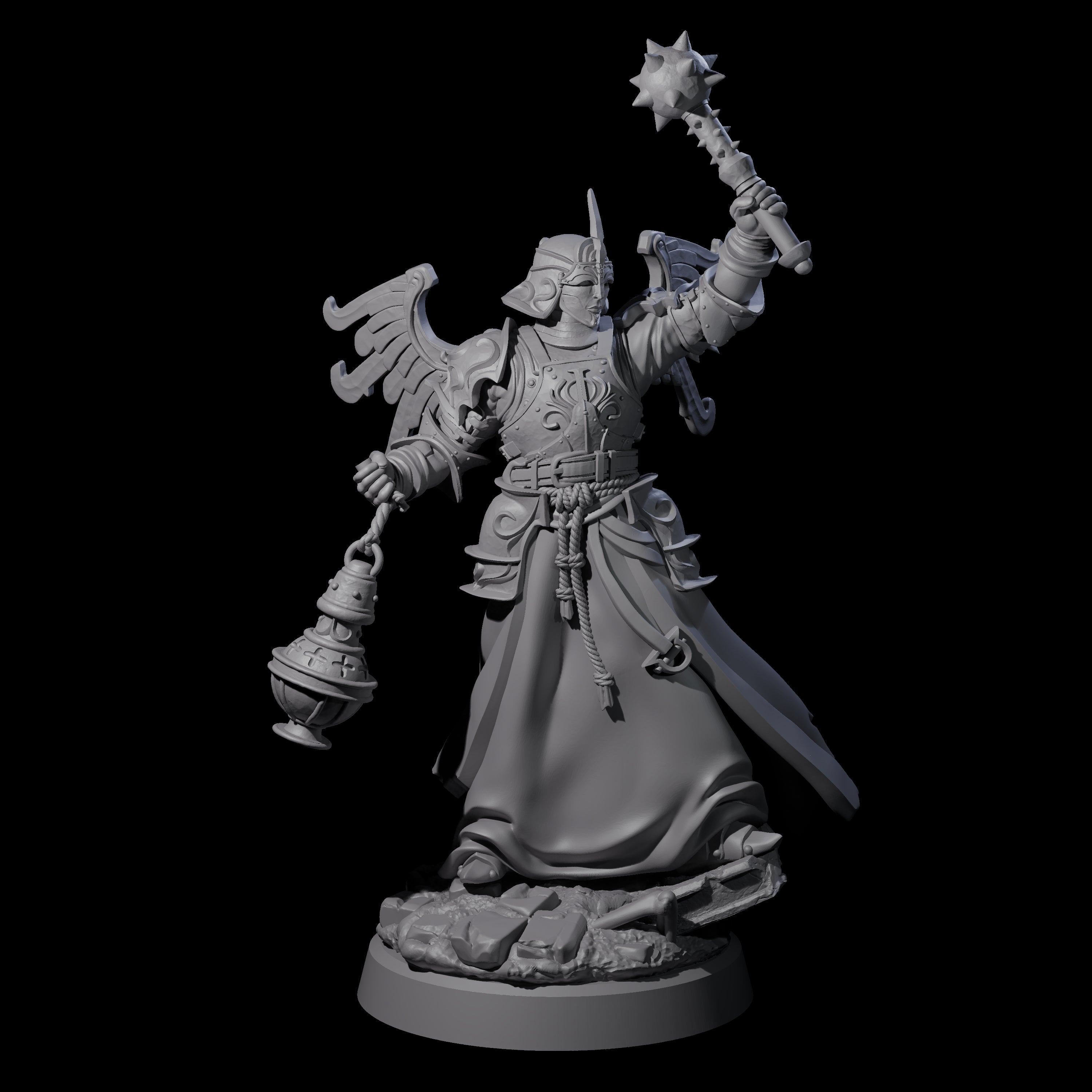 Censor Swinging Human Paladin Miniature for Dungeons and Dragons, Pathfinder or other TTRPGs