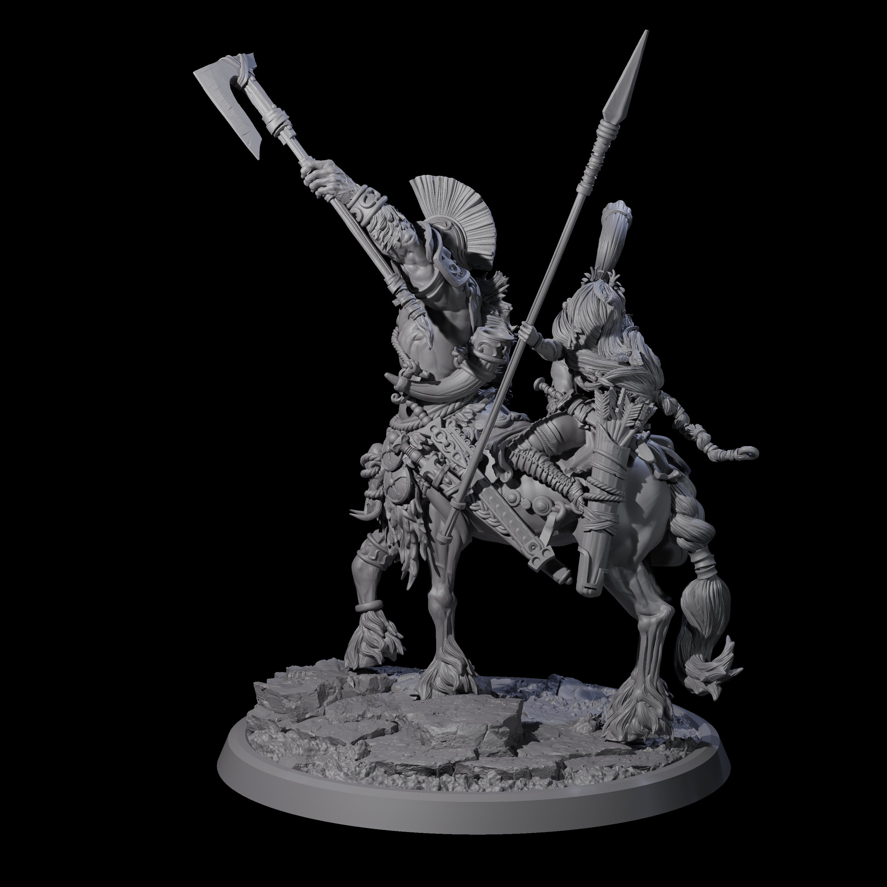 Centaur Elf Teamup A Miniature for Dungeons and Dragons, Pathfinder or other TTRPGs