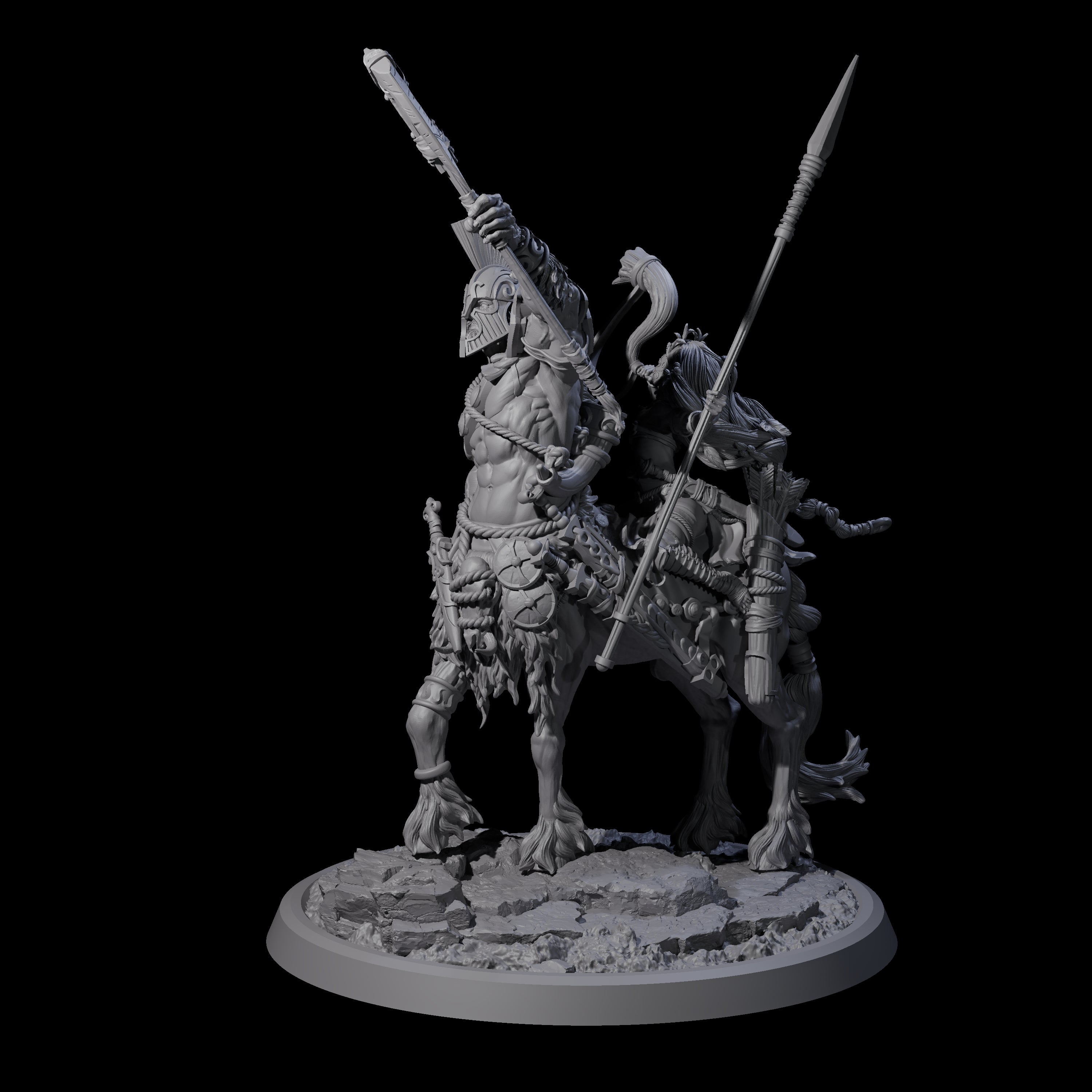 Centaur Elf Teamup A Miniature for Dungeons and Dragons, Pathfinder or other TTRPGs