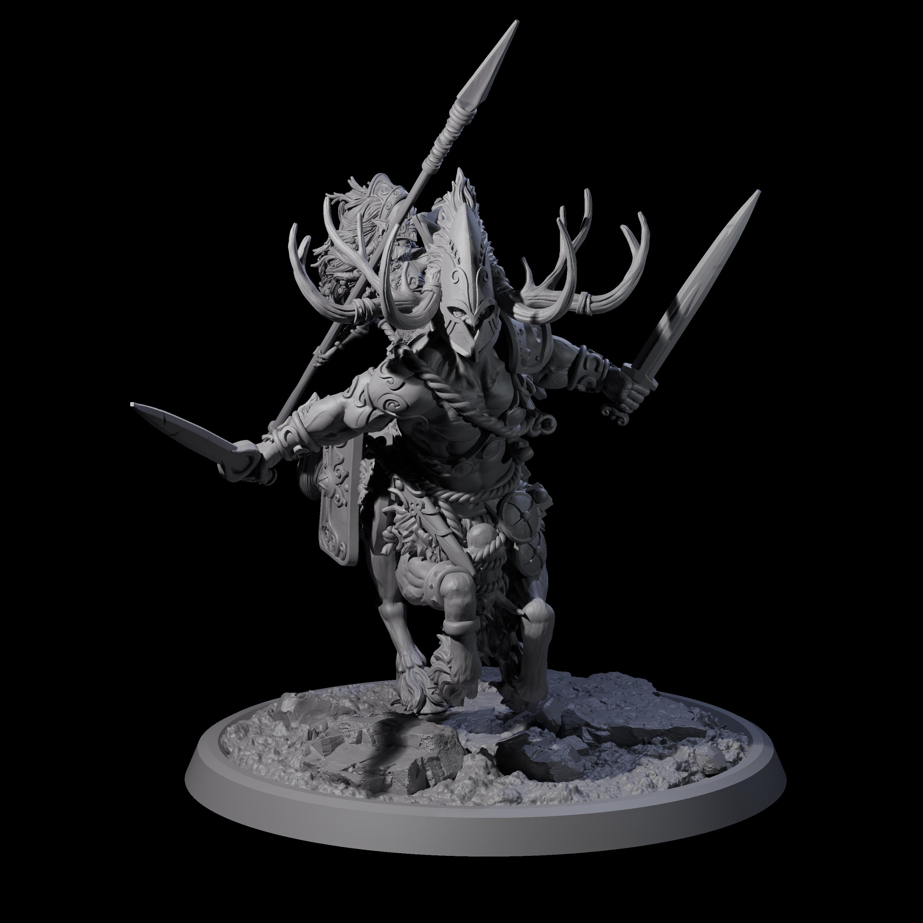 Centaur Elf Teamup B Miniature for Dungeons and Dragons, Pathfinder or other TTRPGs