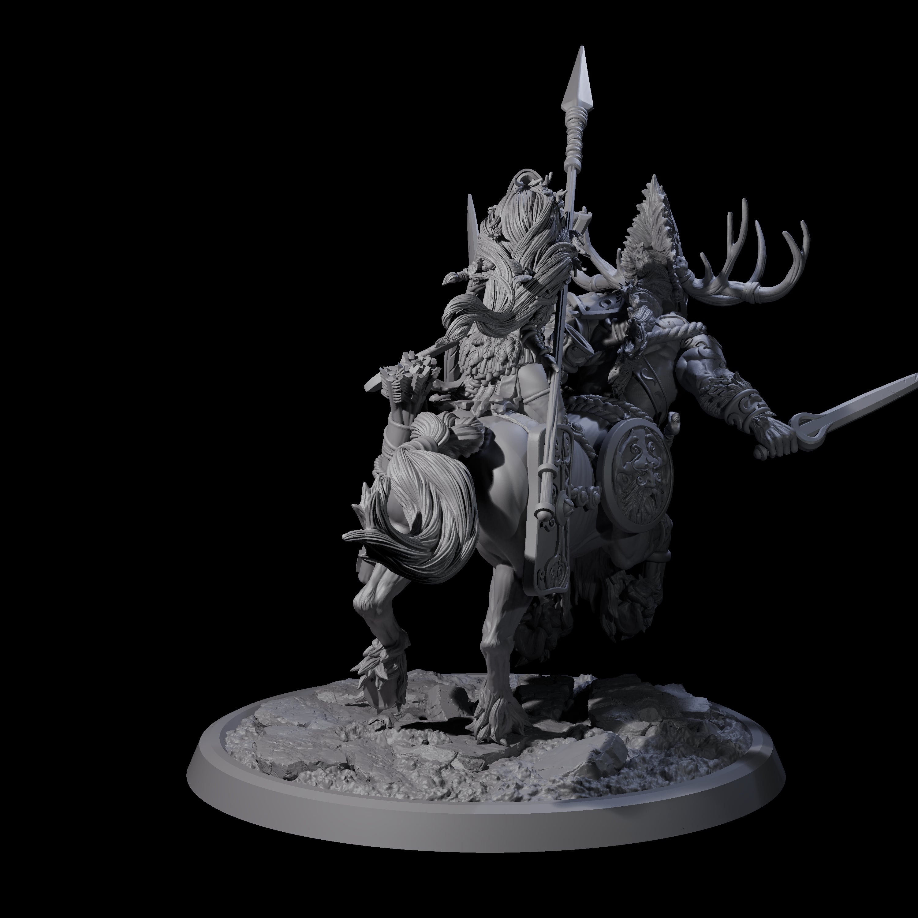 Centaur Elf Teamup B Miniature for Dungeons and Dragons, Pathfinder or other TTRPGs