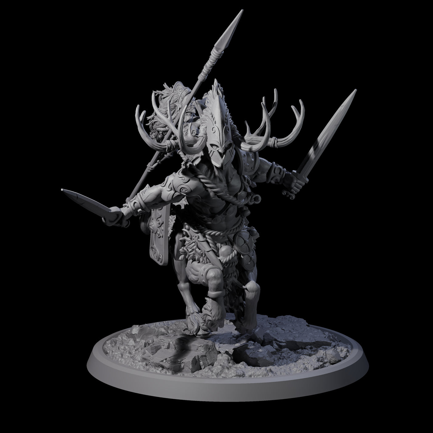 Centaur Elf Teamup B Miniature for Dungeons and Dragons, Pathfinder or other TTRPGs