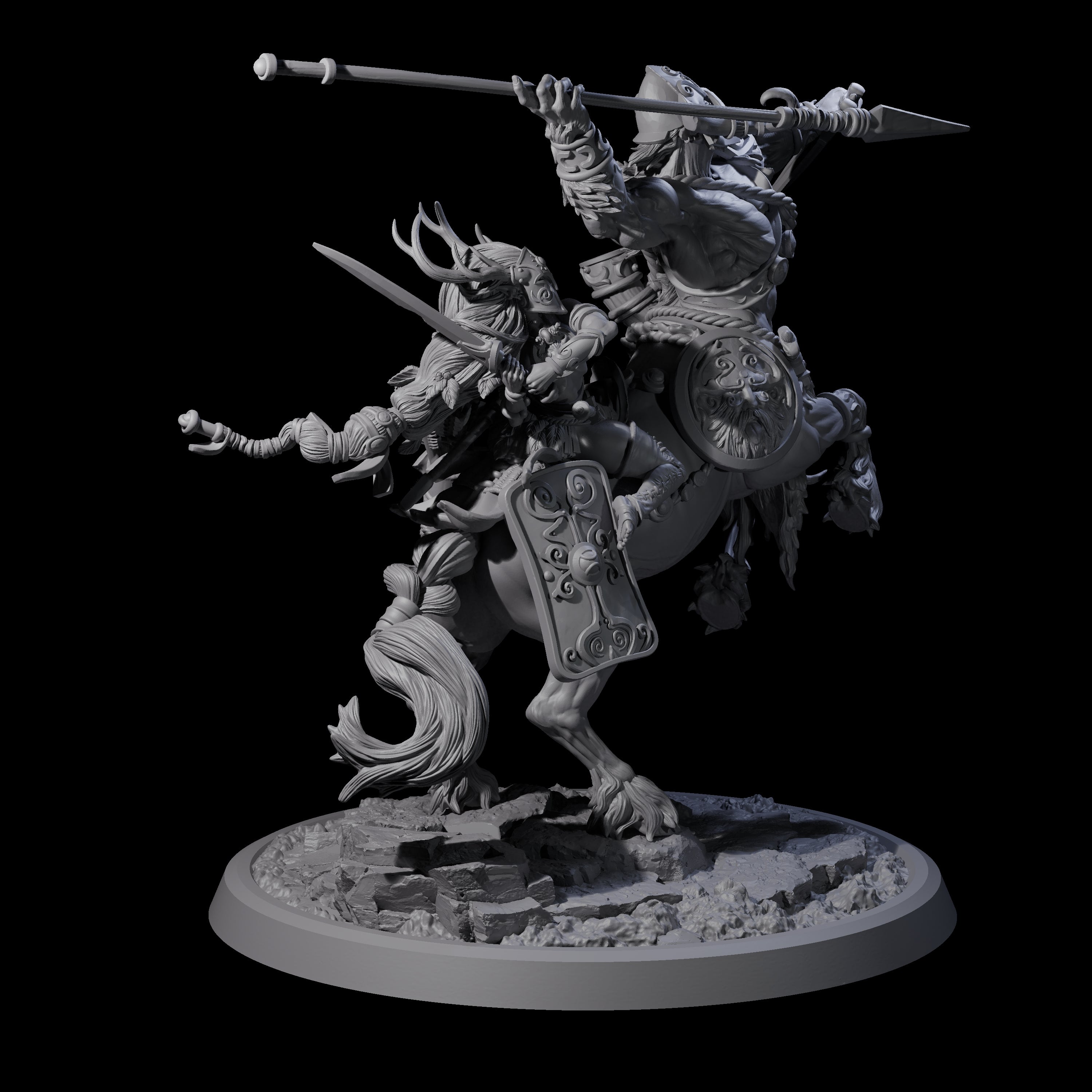 Centaur Elf Teamup C Miniature for Dungeons and Dragons, Pathfinder or other TTRPGs