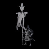 Ceremonial Human Standard Bearer Miniature for Dungeons and Dragons, Pathfinder or other TTRPGs