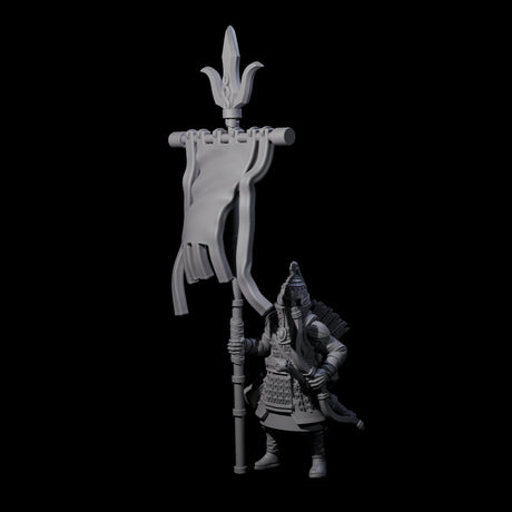 Ceremonial Human Standard Bearer Miniature for Dungeons and Dragons, Pathfinder or other TTRPGs
