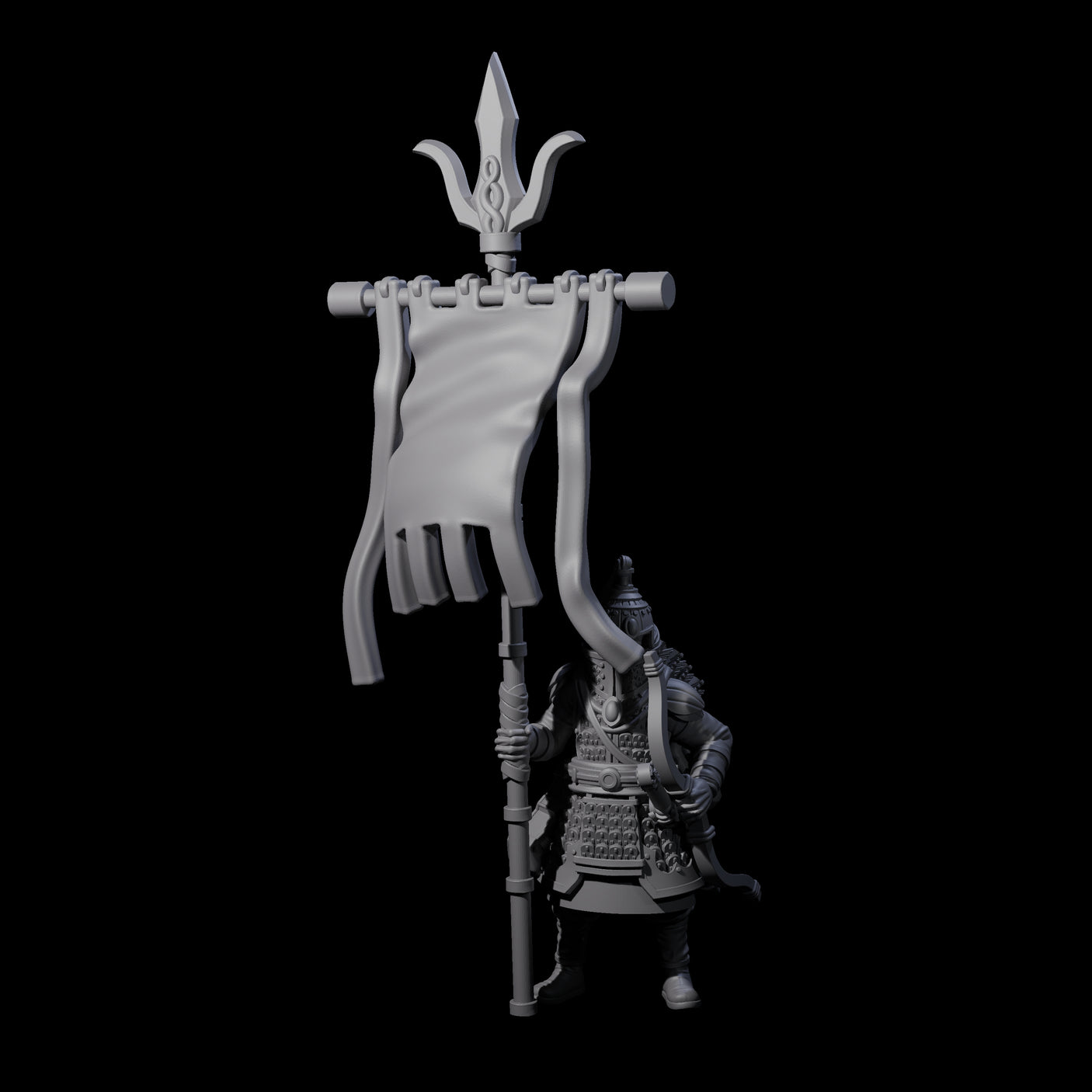 Ceremonial Human Standard Bearer Miniature for Dungeons and Dragons, Pathfinder or other TTRPGs
