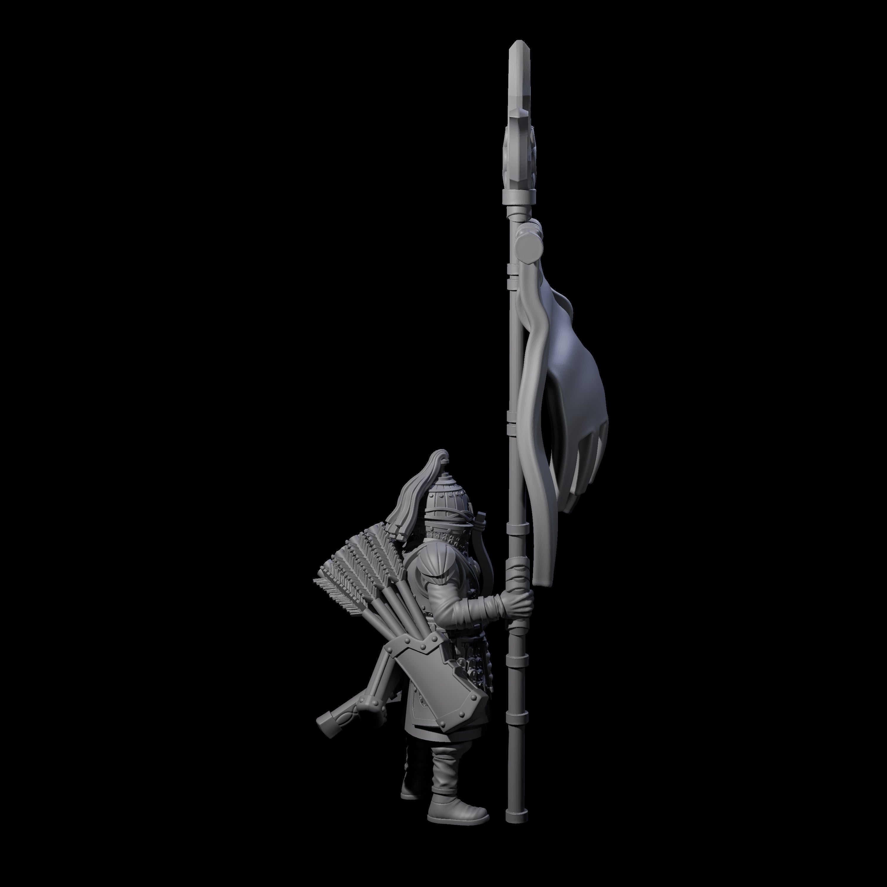 Ceremonial Human Standard Bearer Miniature for Dungeons and Dragons, Pathfinder or other TTRPGs