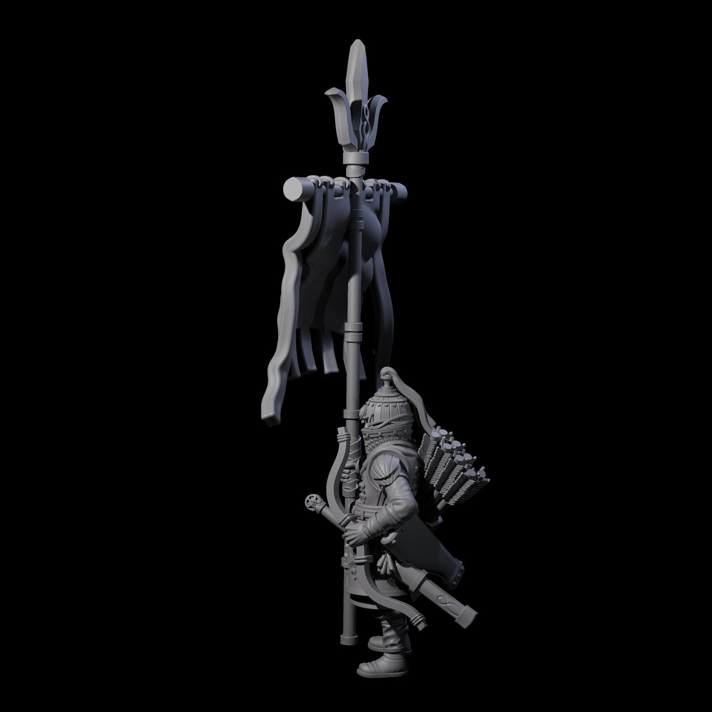 Ceremonial Human Standard Bearer Miniature for Dungeons and Dragons, Pathfinder or other TTRPGs