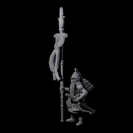 Ceremonial Human Standard Bearer Miniature for Dungeons and Dragons, Pathfinder or other TTRPGs