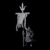 Ceremonial Human Standard Bearer Miniature for Dungeons and Dragons, Pathfinder or other TTRPGs