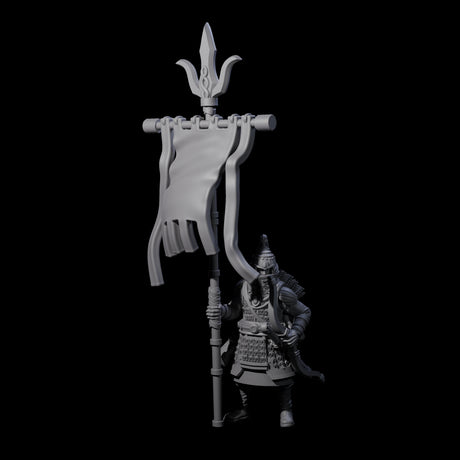 Ceremonial Human Standard Bearer Miniature for Dungeons and Dragons, Pathfinder or other TTRPGs