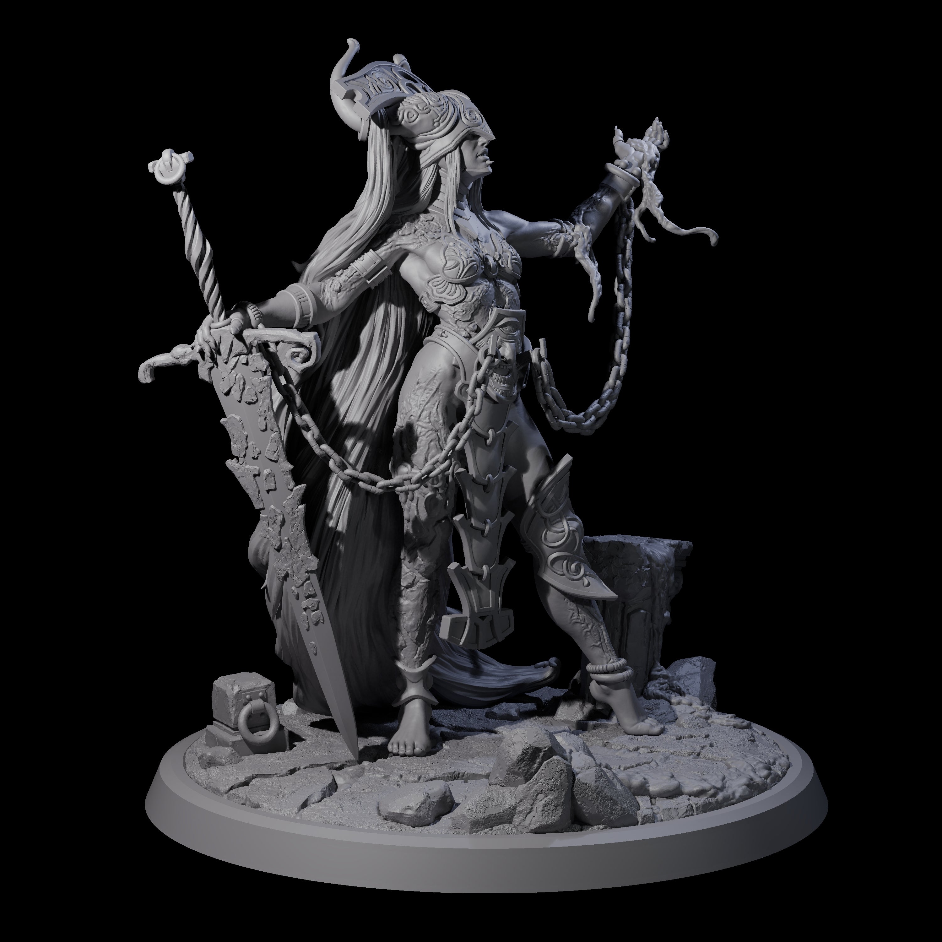 Chainbound Kyton Priestess A Miniature for Dungeons and Dragons, Pathfinder or other TTRPGs
