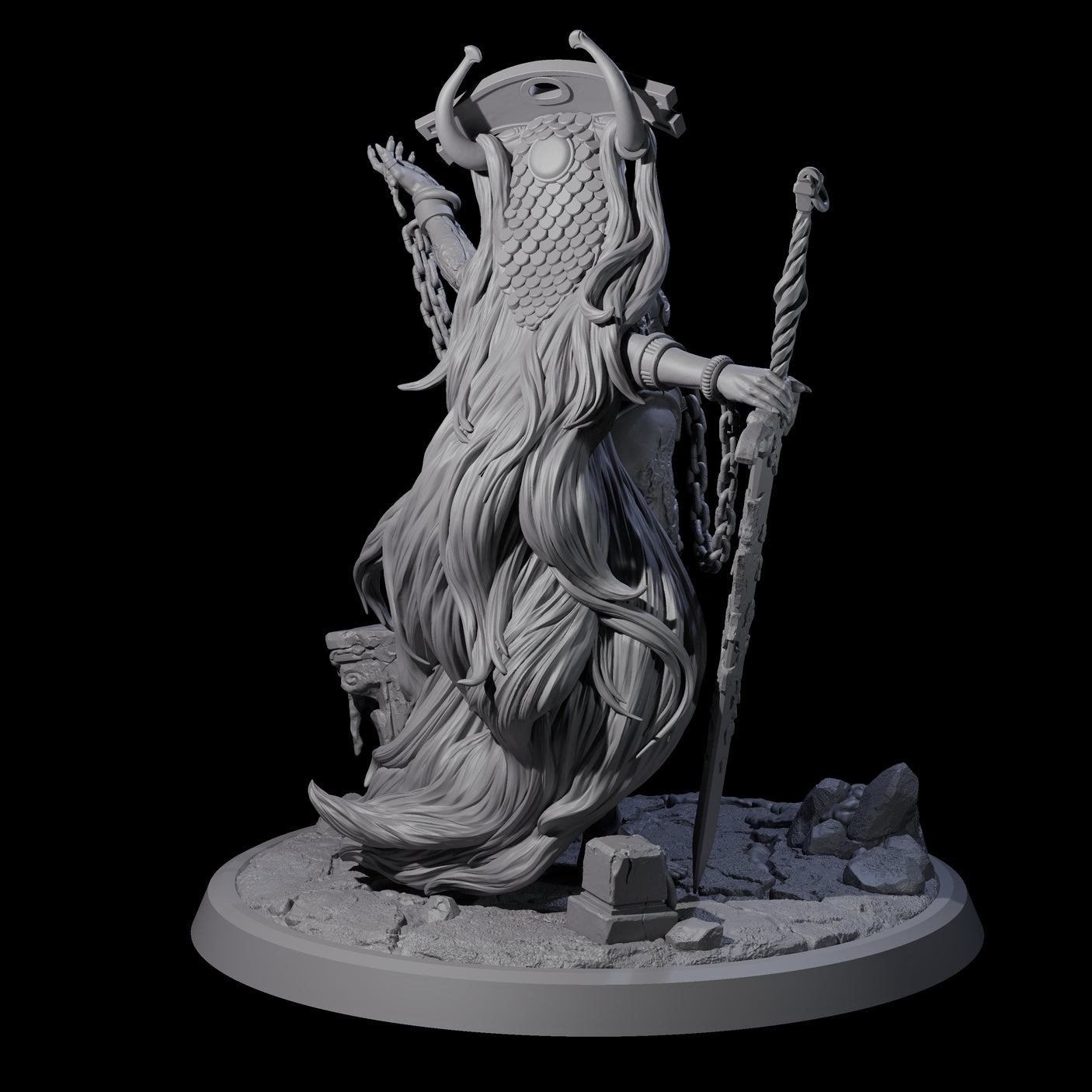 Chainbound Kyton Priestess A Miniature for Dungeons and Dragons, Pathfinder or other TTRPGs