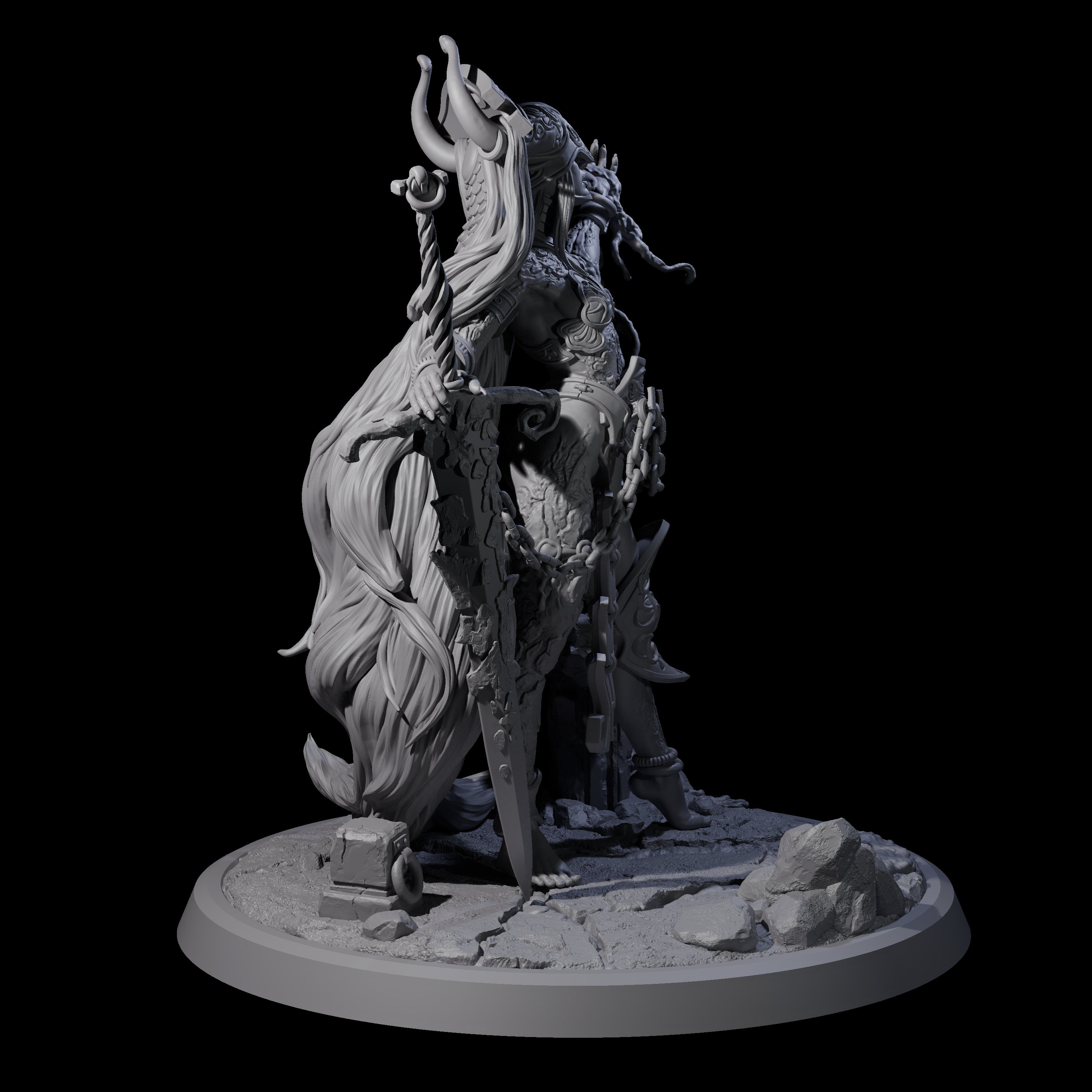Chainbound Kyton Priestess A Miniature for Dungeons and Dragons, Pathfinder or other TTRPGs