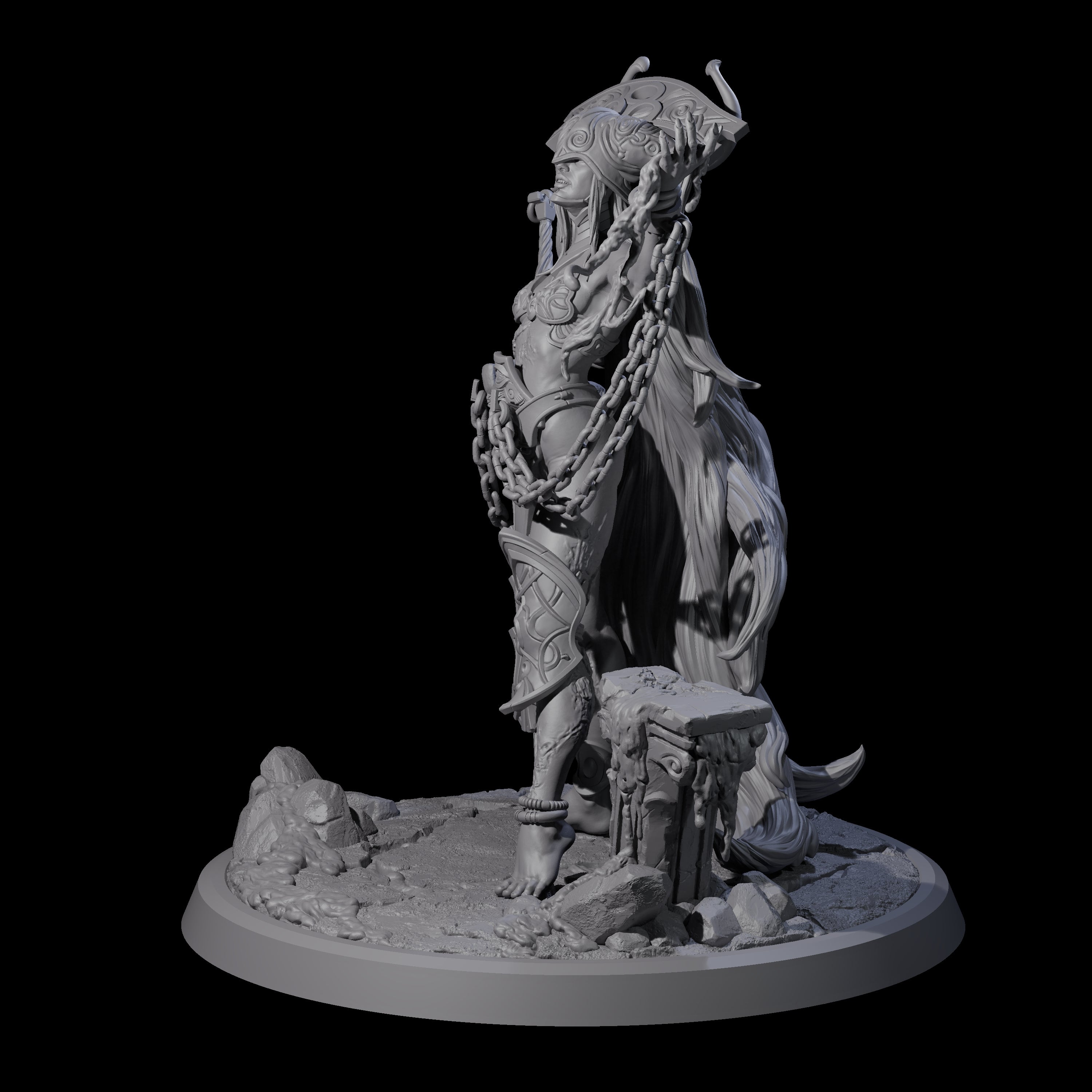 Chainbound Kyton Priestess A Miniature for Dungeons and Dragons, Pathfinder or other TTRPGs