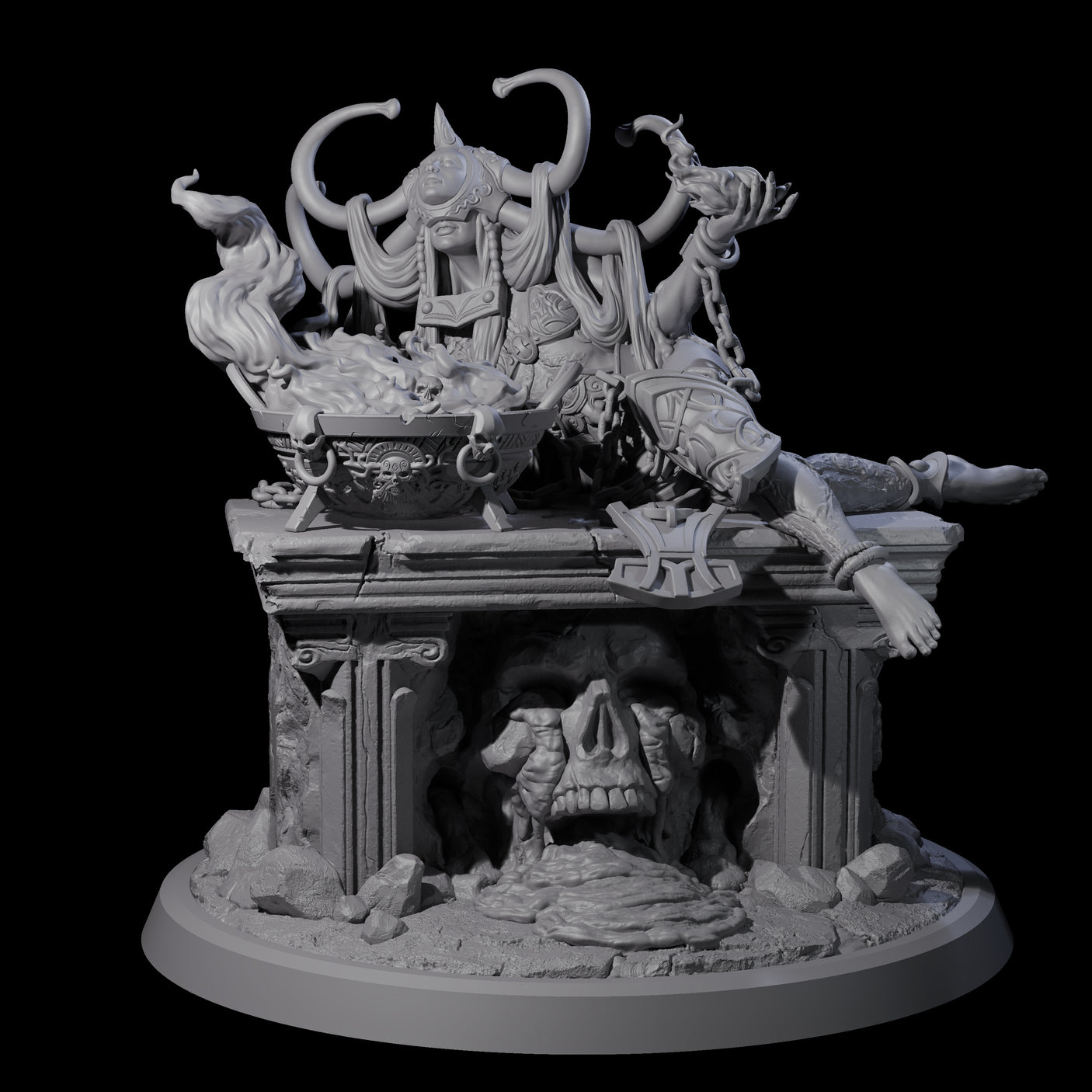 Chainbound Kyton Priestess B Miniature for Dungeons and Dragons, Pathfinder or other TTRPGs